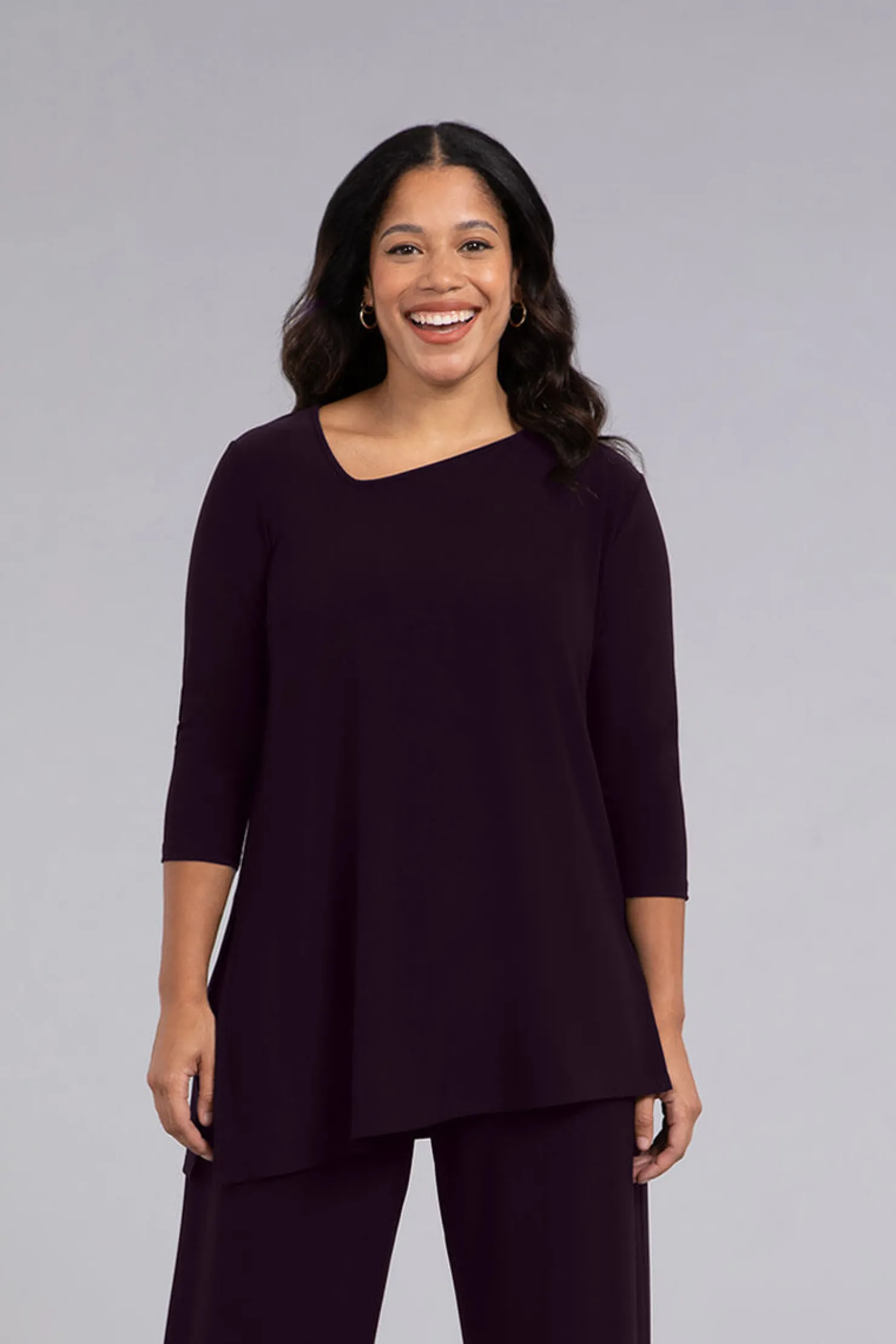 Sympli Tops>Angle Tunic Currant