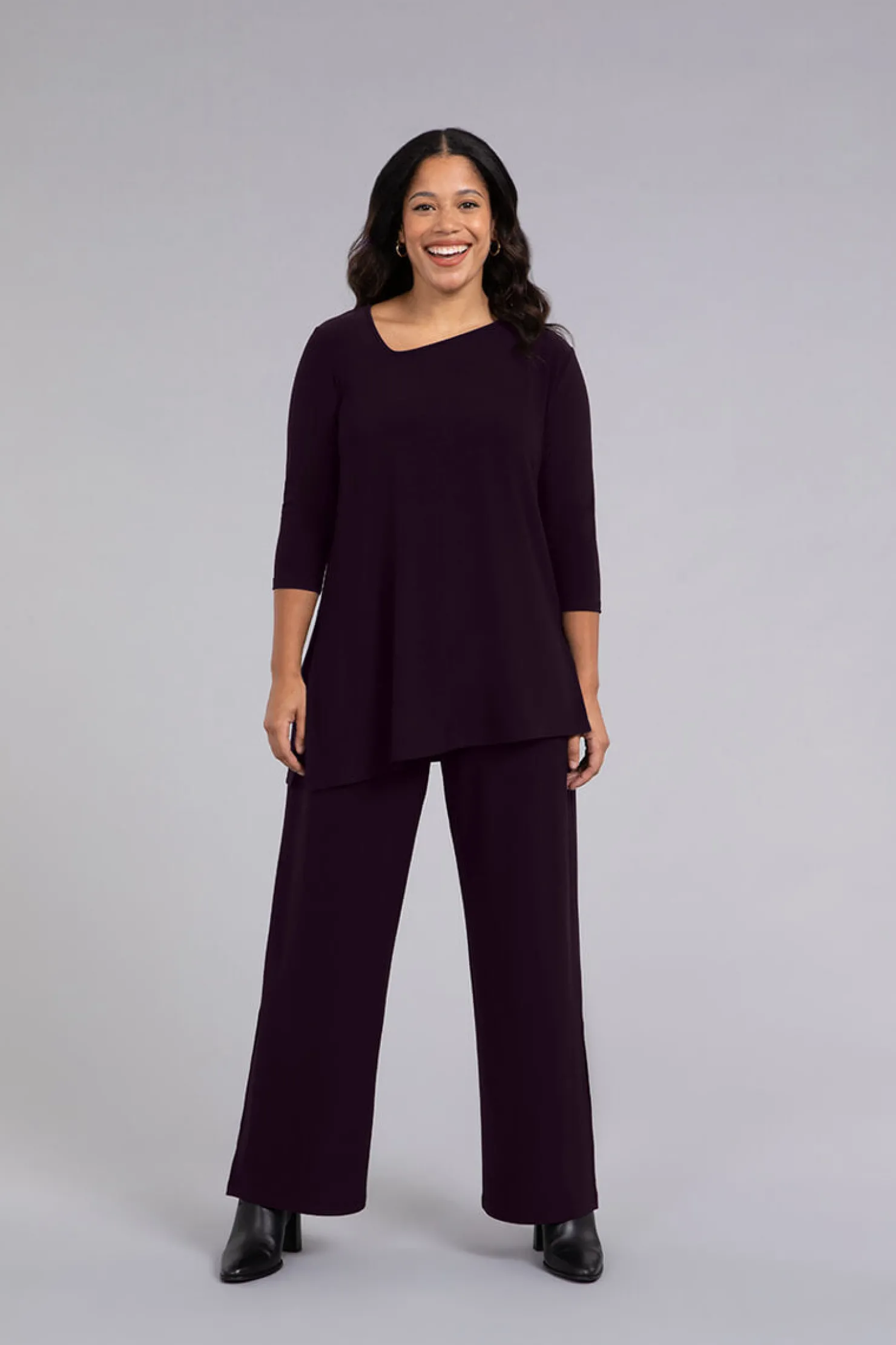 Sympli Tops>Angle Tunic Currant