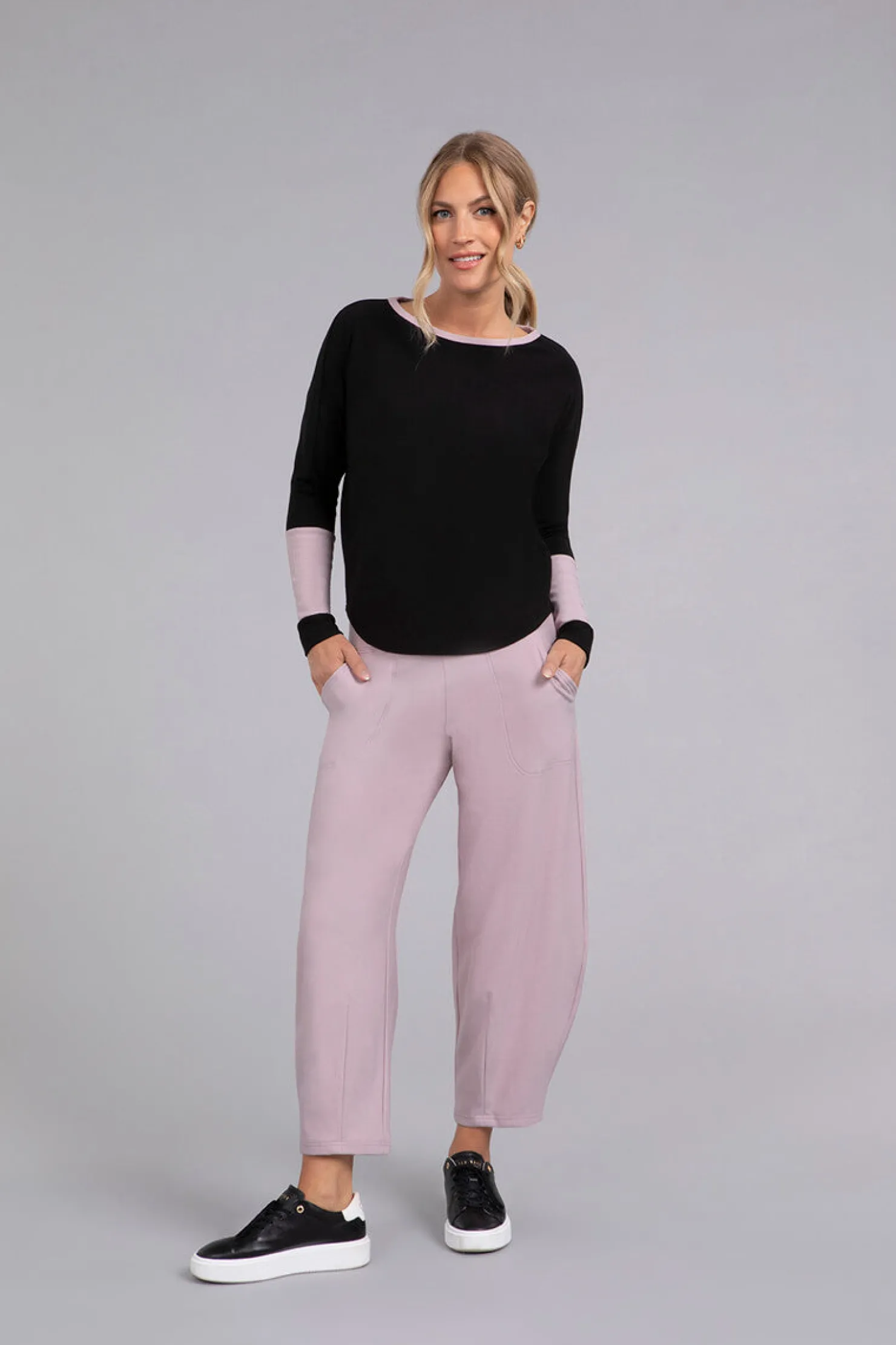 Sympli Bottoms>Bamboo Fleece Narrow Lantern Pant Lilac