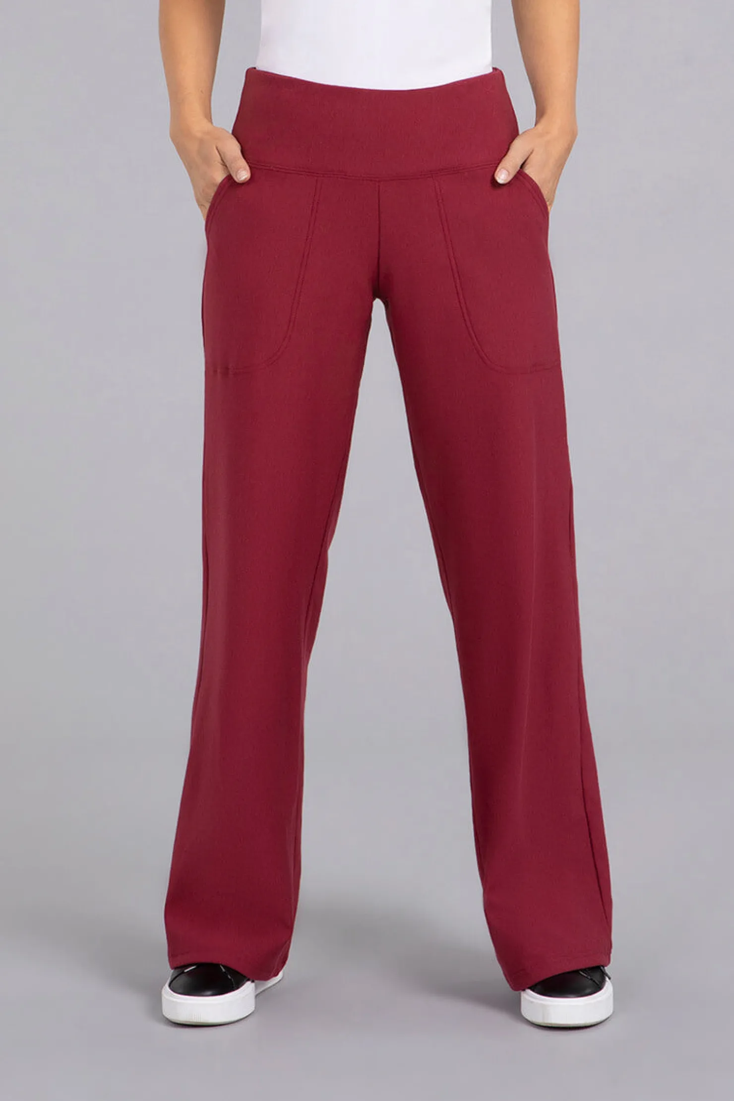 Sympli Bottoms>Bamboo Fleece Straight Leg Pant Cherry