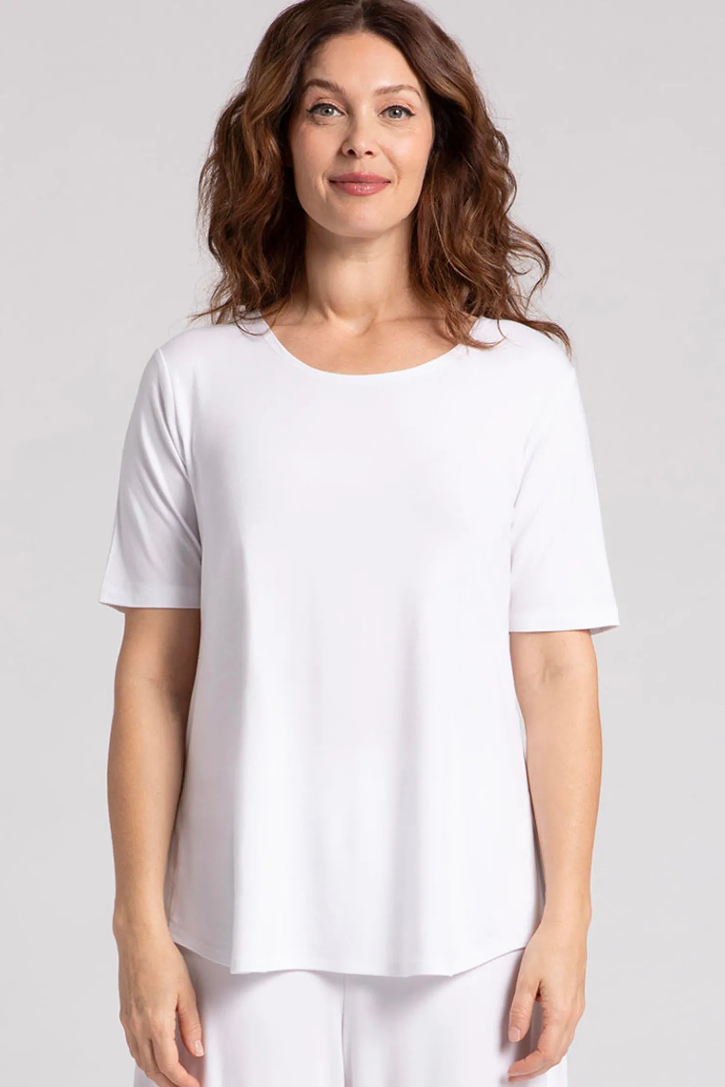 Sympli Tops>Bamboo Go To Classic T Relax White