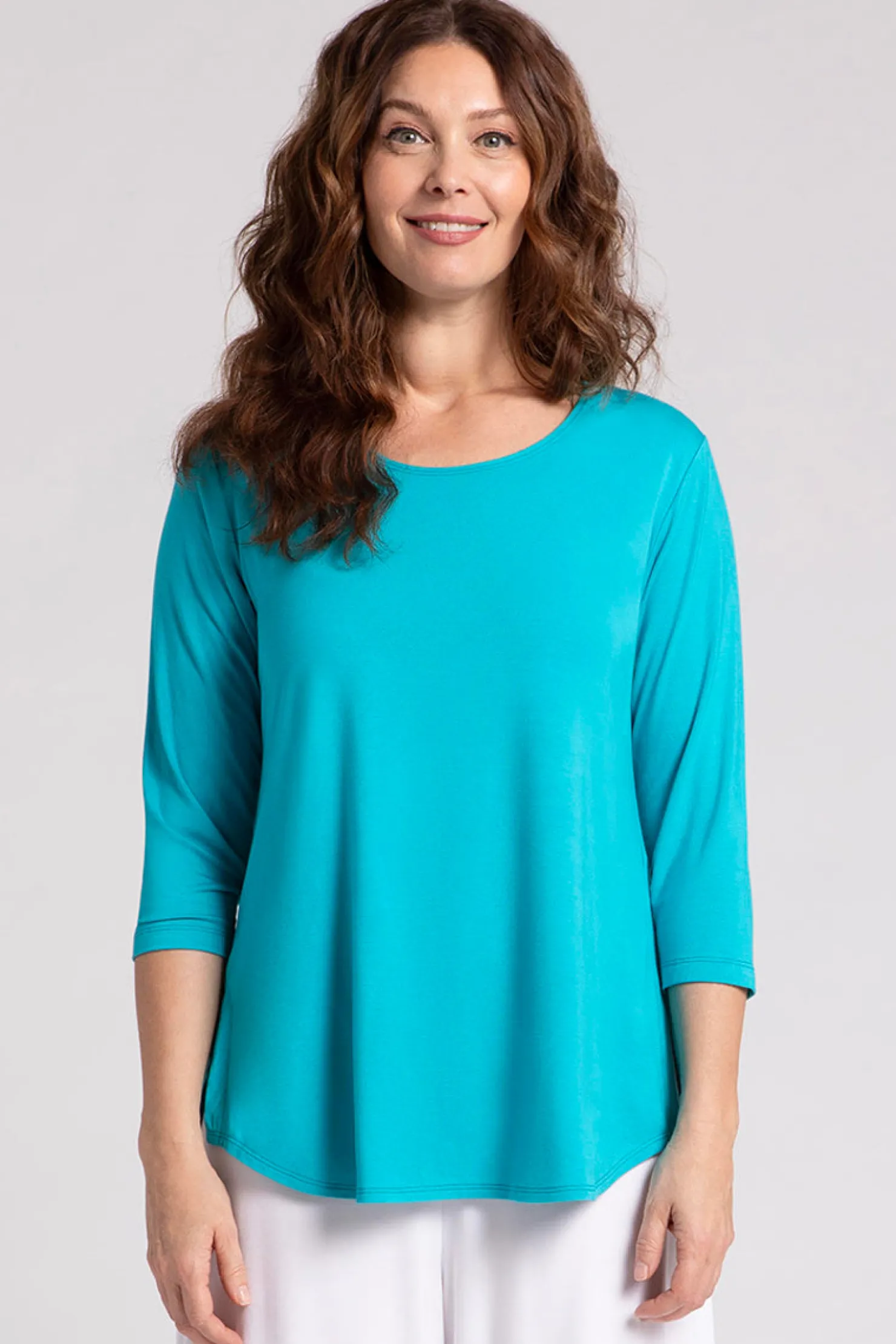 Sympli Tops>Bamboo Go To Classic T Relax Turquoise