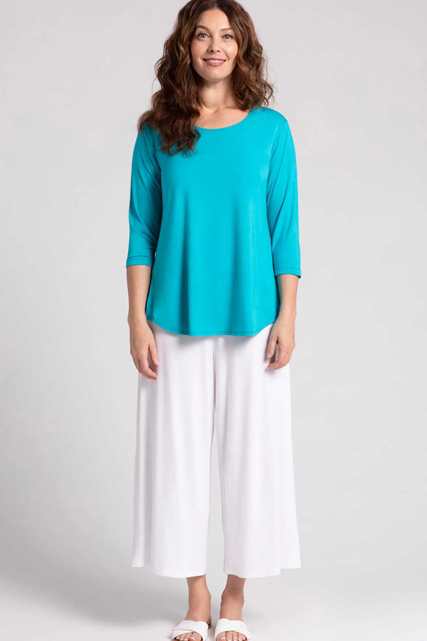 Sympli Tops>Bamboo Go To Classic T Relax Turquoise