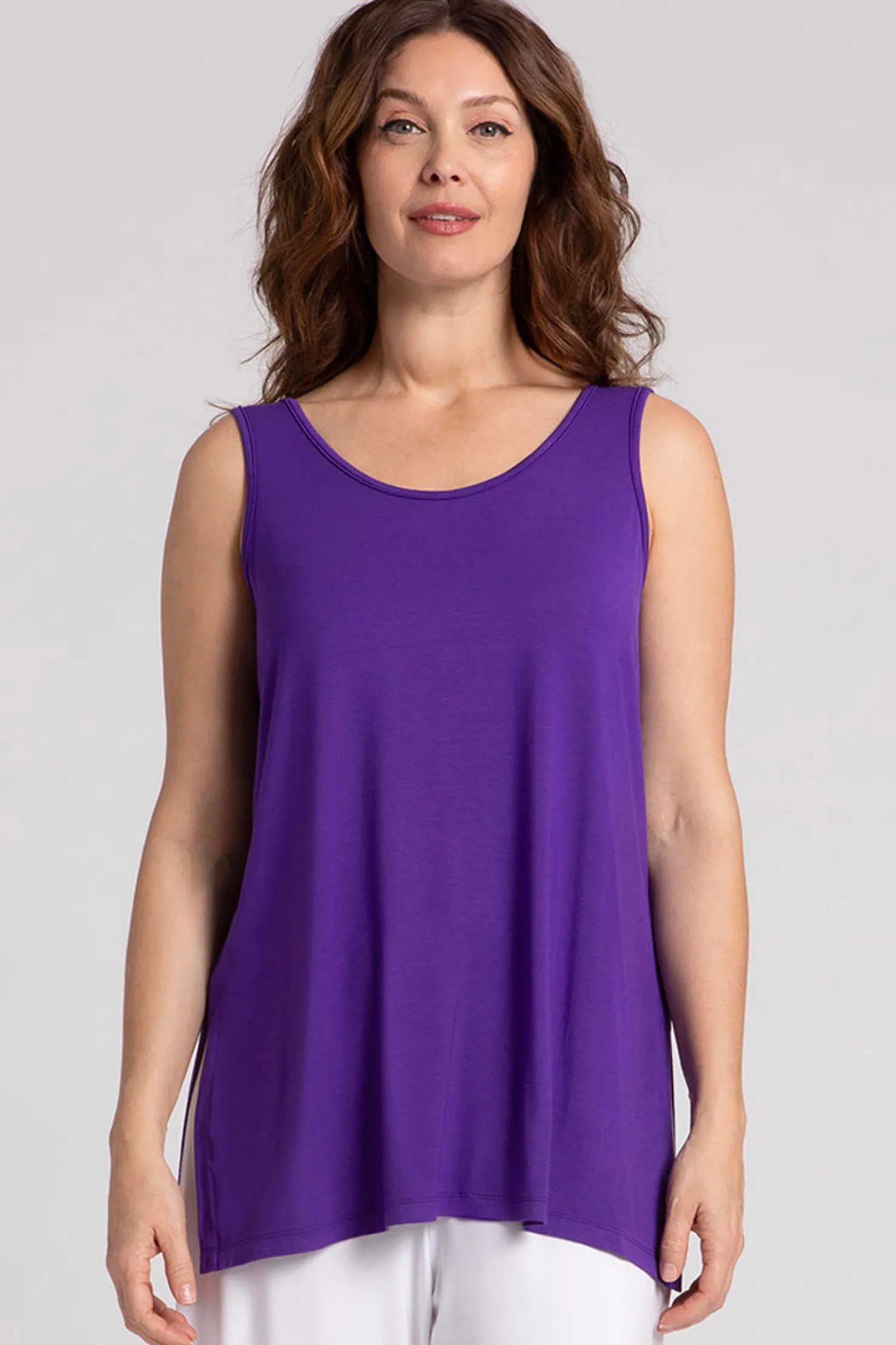 Sympli Tops>Bamboo Reversible Go To Tank Violet
