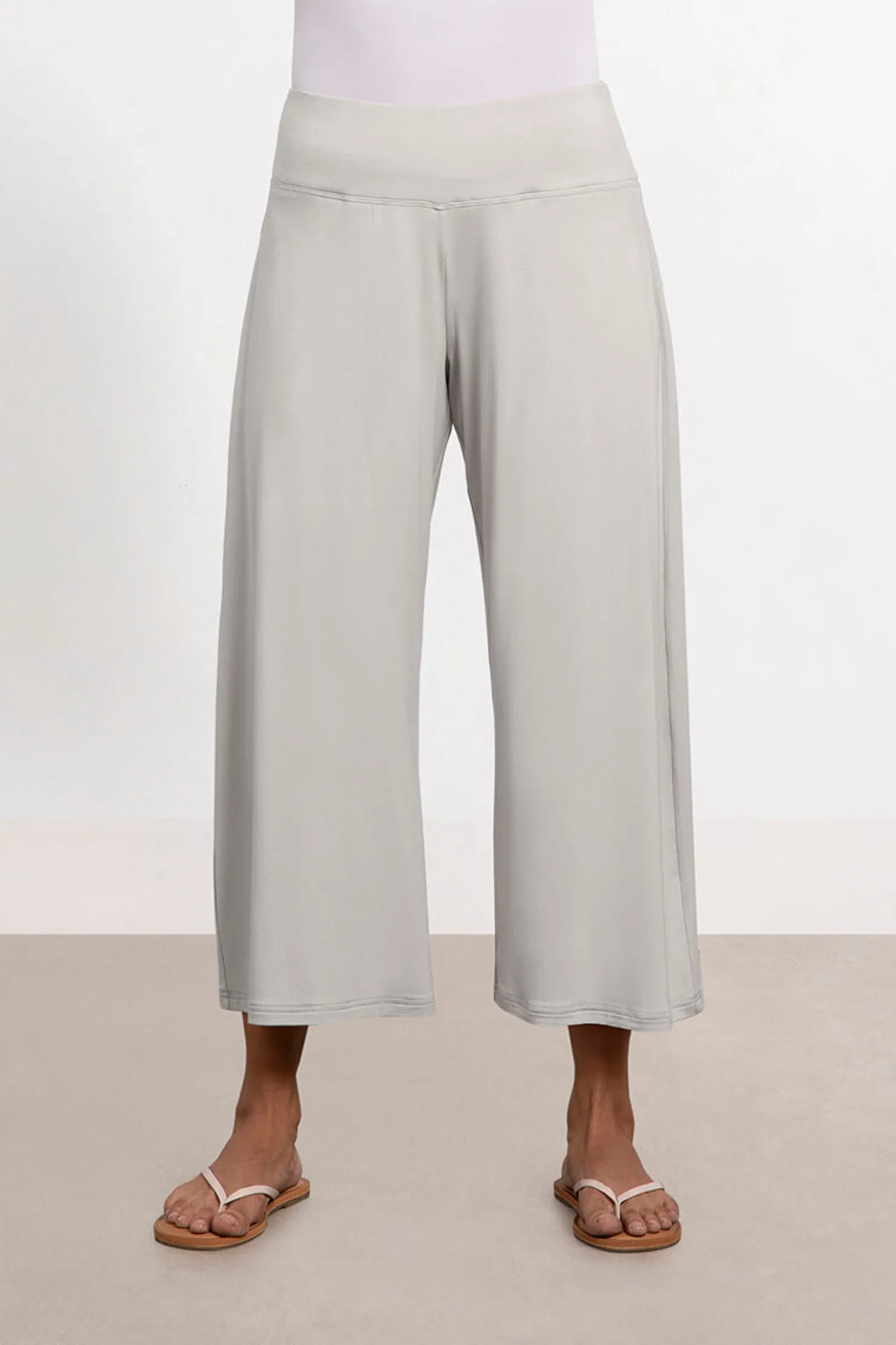 Sympli Bottoms>Bamboo Wide Leg Crop Chino
