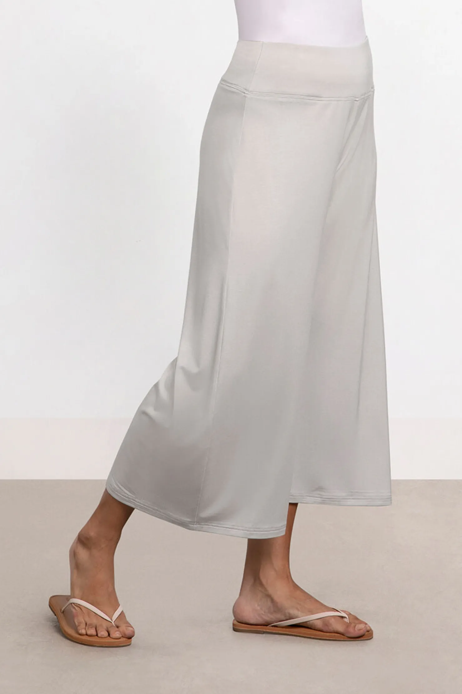 Sympli Bottoms>Bamboo Wide Leg Crop Chino