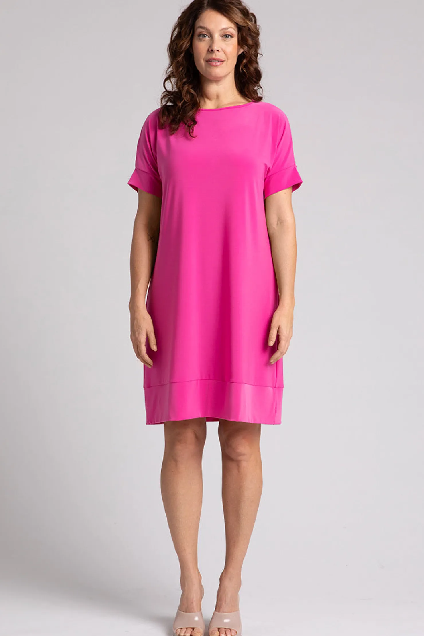 Sympli Dresses>Boat Neck Dress Peony