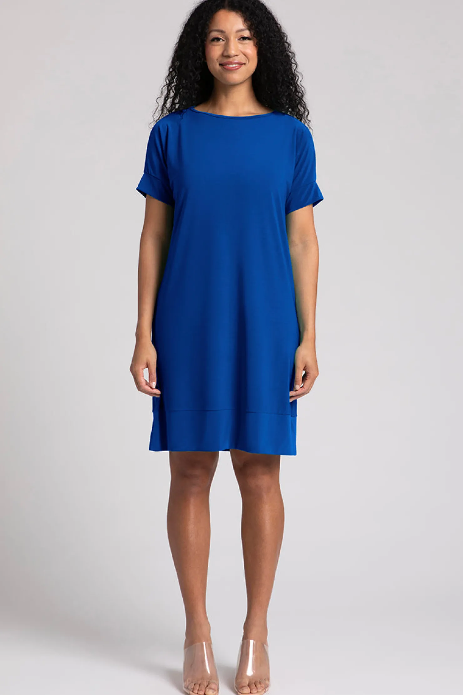 Sympli Dresses>Boat Neck Dress Twilight