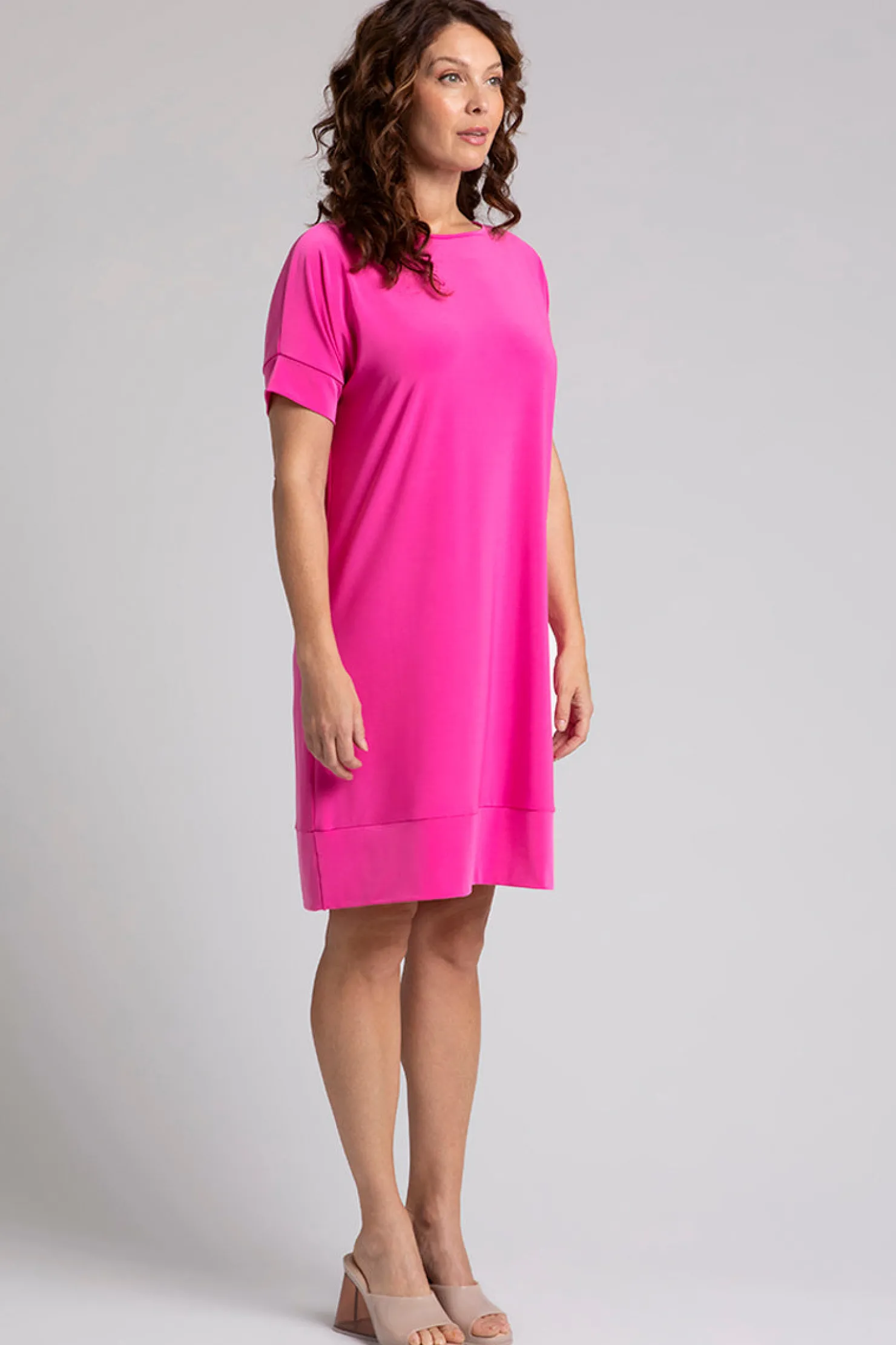 Sympli Dresses>Boat Neck Dress Peony