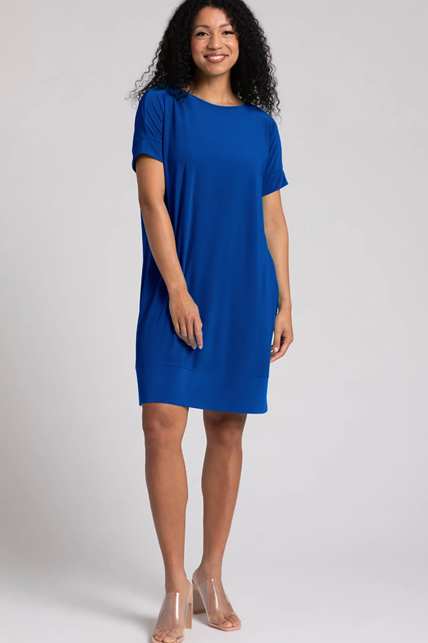 Sympli Dresses>Boat Neck Dress Twilight