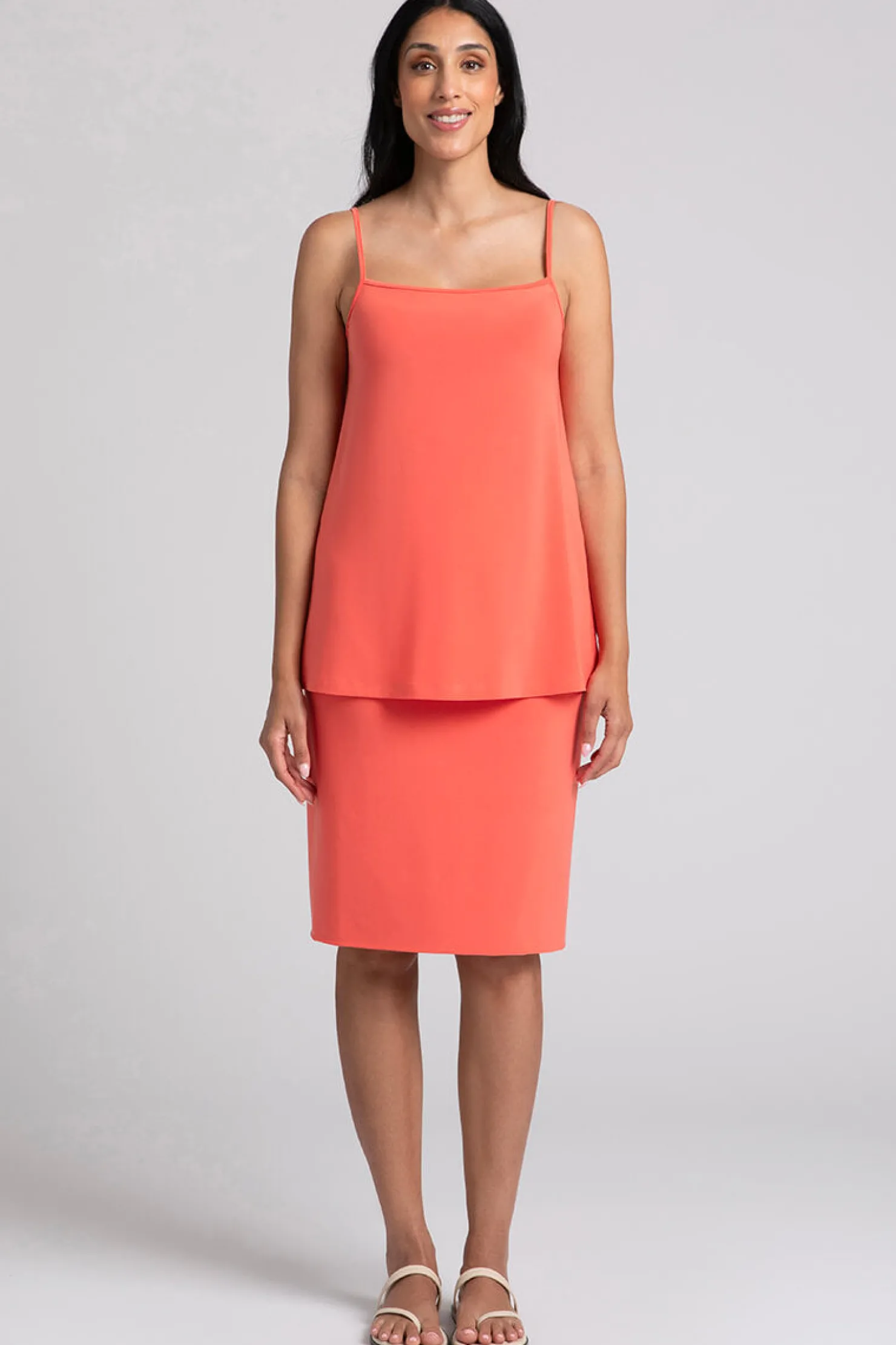 Sympli Tops>Cami Coral