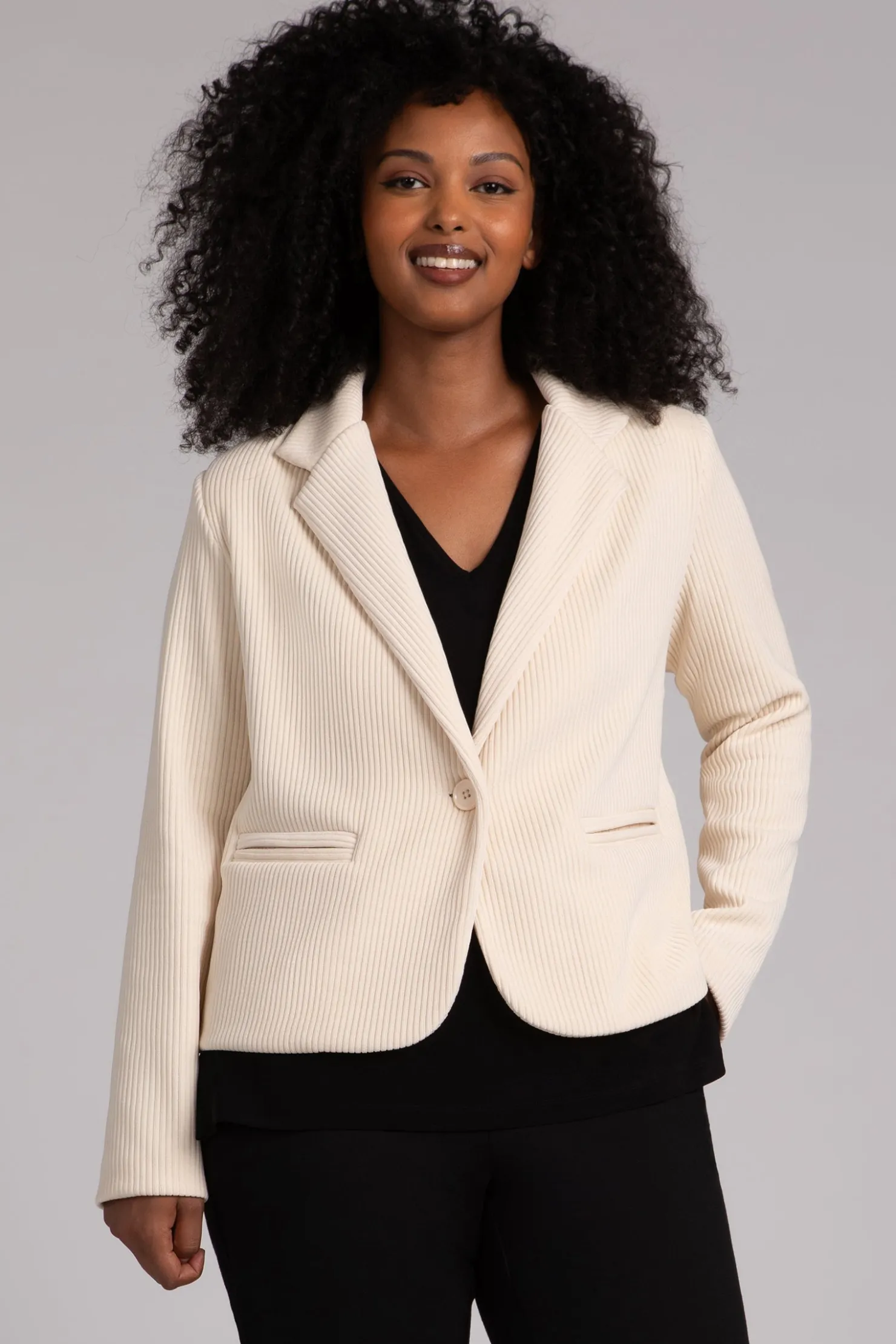 Sympli Jackets & Coats>Chenille Cord Classic Blazer AntiqueWhite