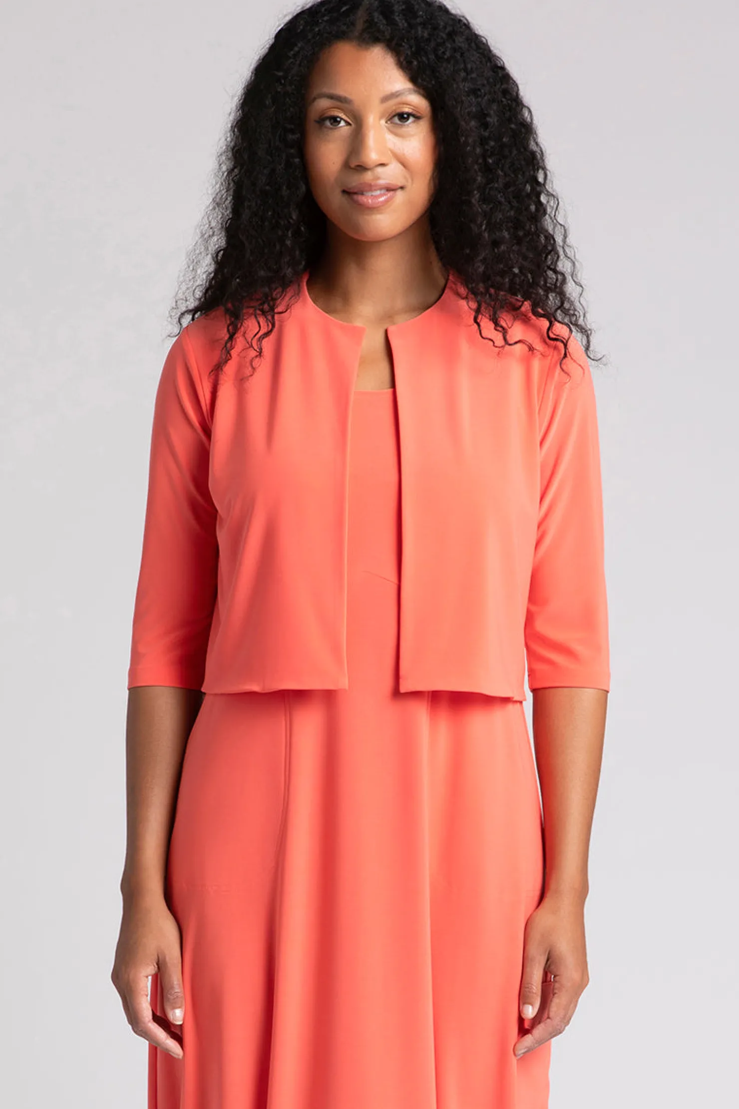 Sympli Sweaters & Cardigans>Classic Bolero Cardigan Coral