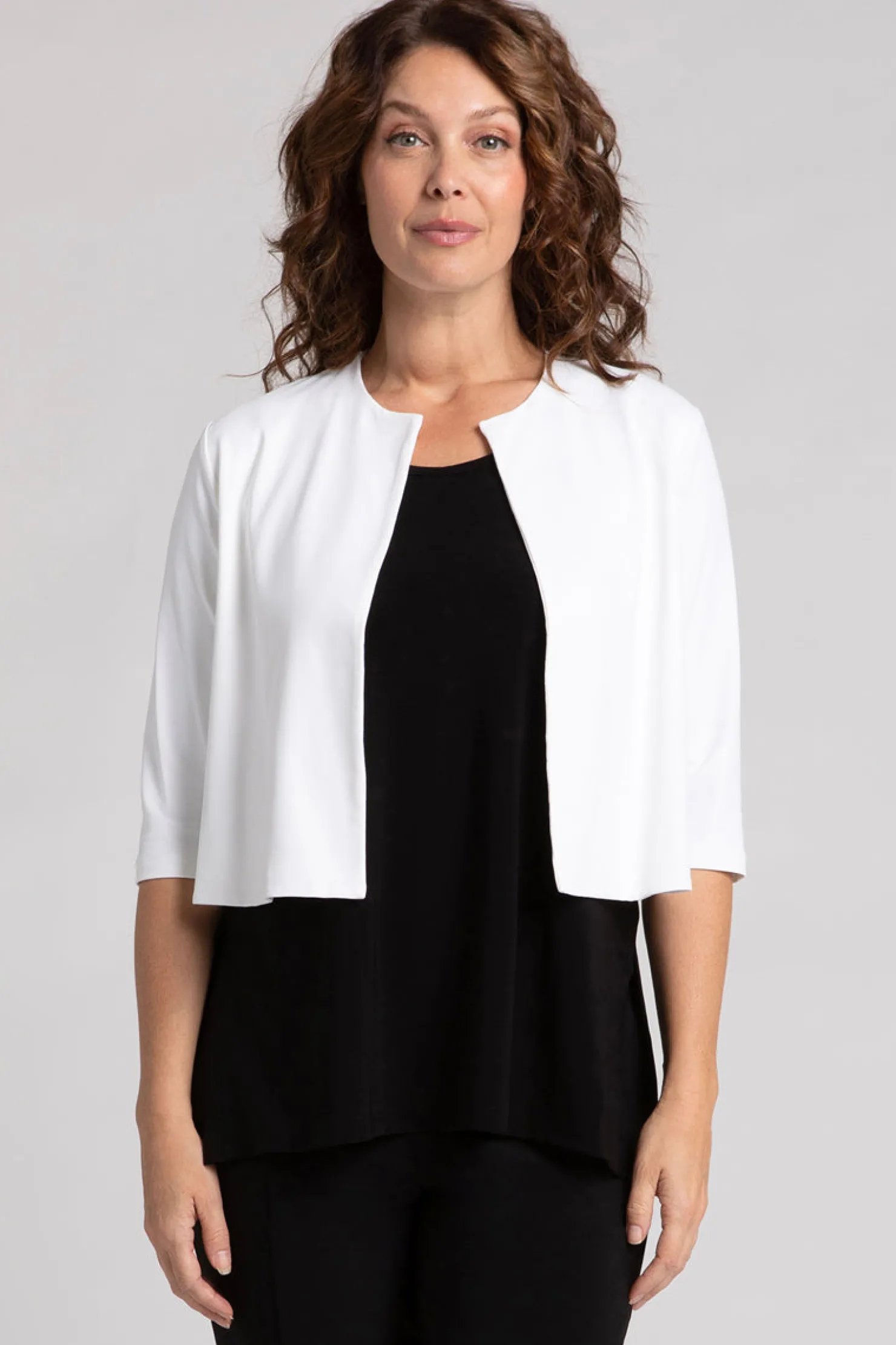 Sympli Sweaters & Cardigans>Classic Bolero Cardigan White
