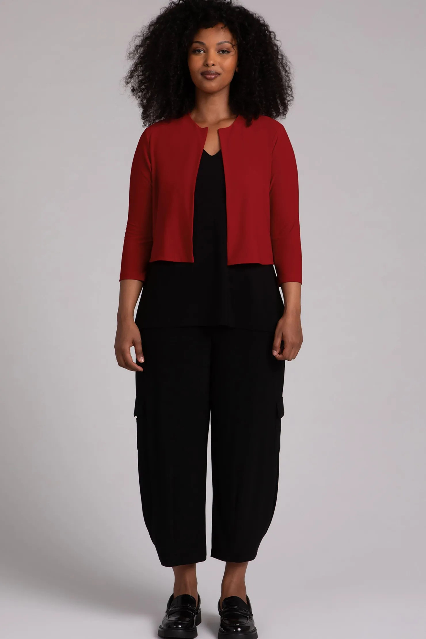 Sympli Sweaters & Cardigans>Classic Bolero Cardigan Red