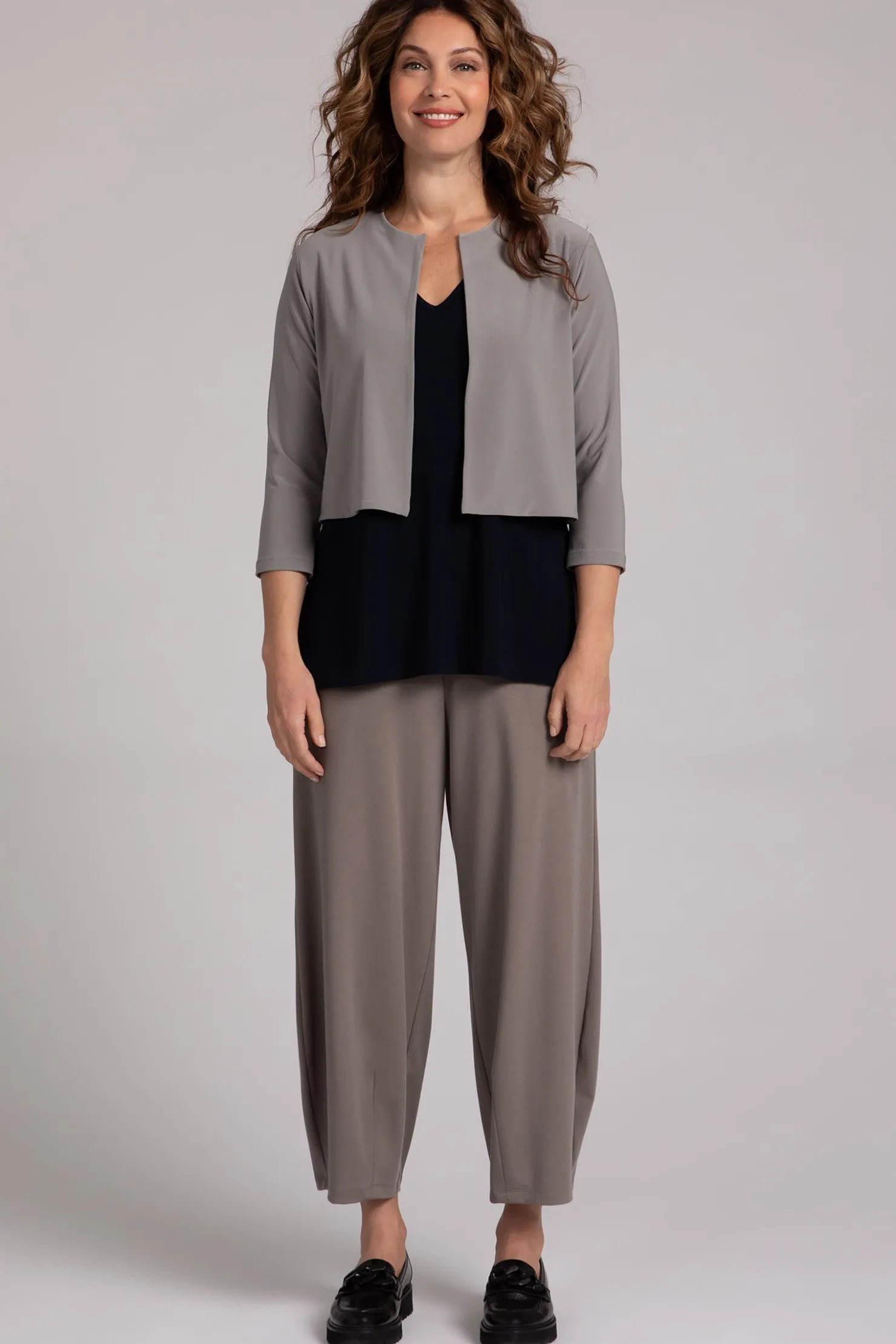 Sympli Sweaters & Cardigans>Classic Bolero Cardigan Taupe