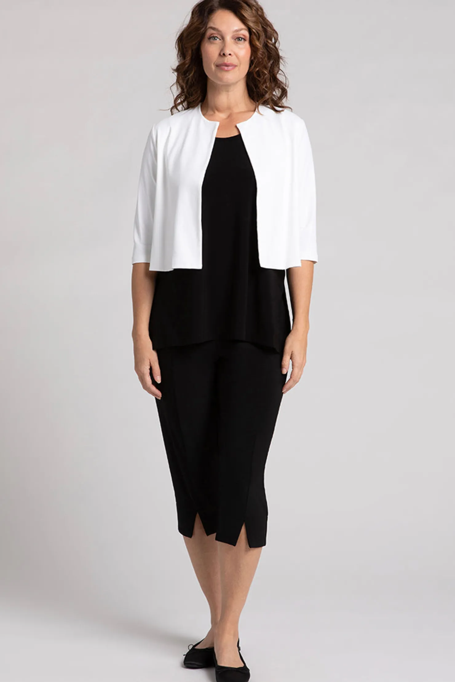 Sympli Sweaters & Cardigans>Classic Bolero Cardigan White