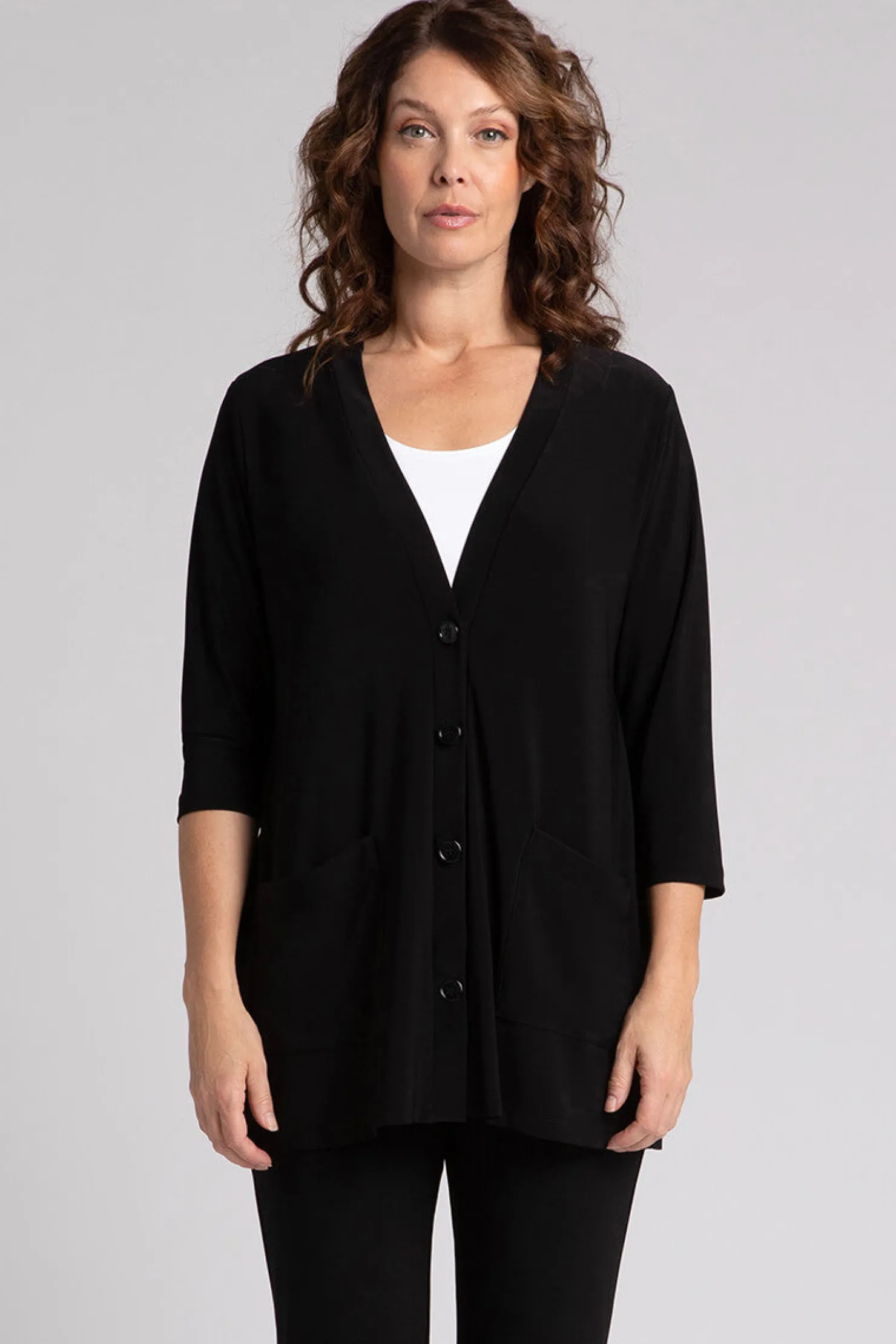 Sympli Sweaters & Cardigans>Classic Button Cardigan Black