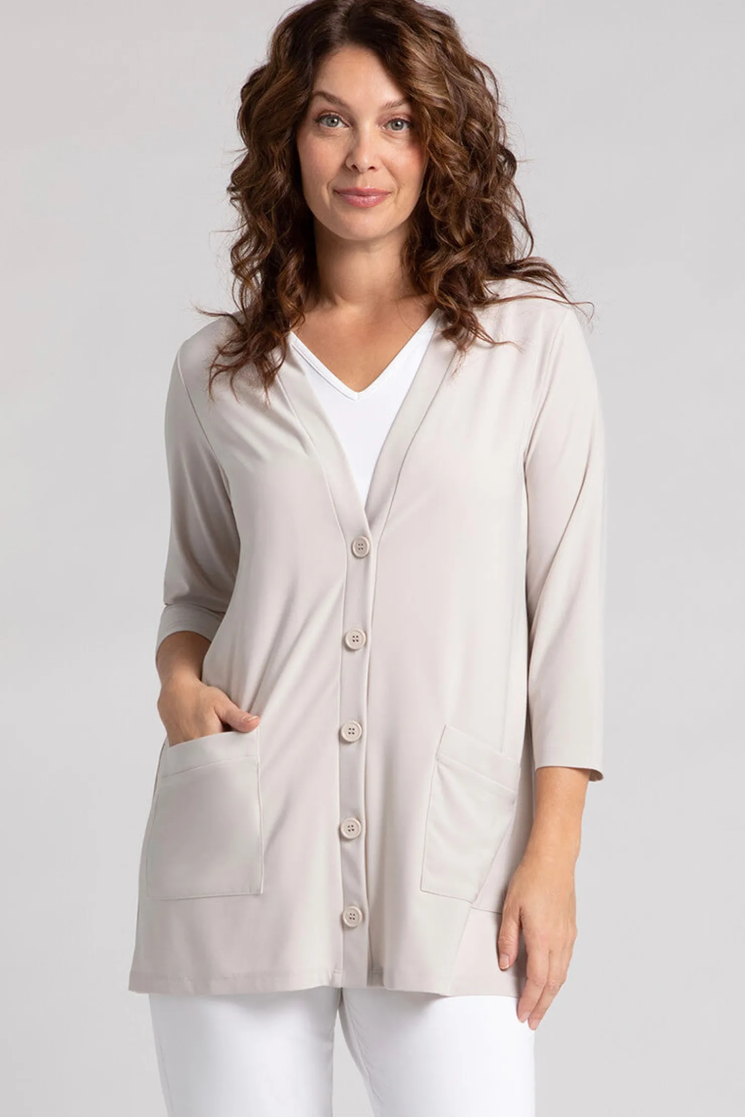 Sympli Sweaters & Cardigans>Classic Button Cardigan Cashew