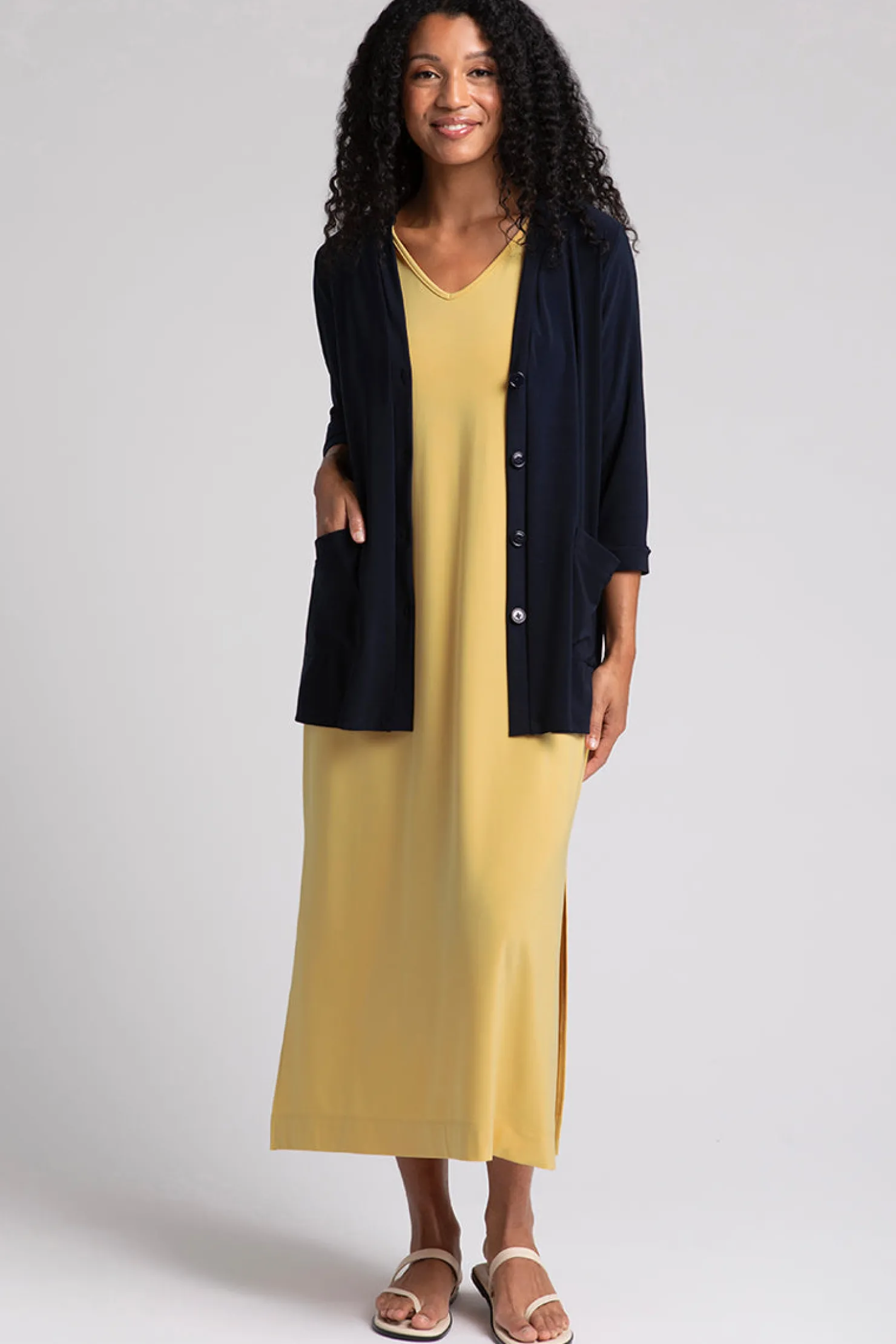 Sympli Sweaters & Cardigans>Classic Button Cardigan Navy