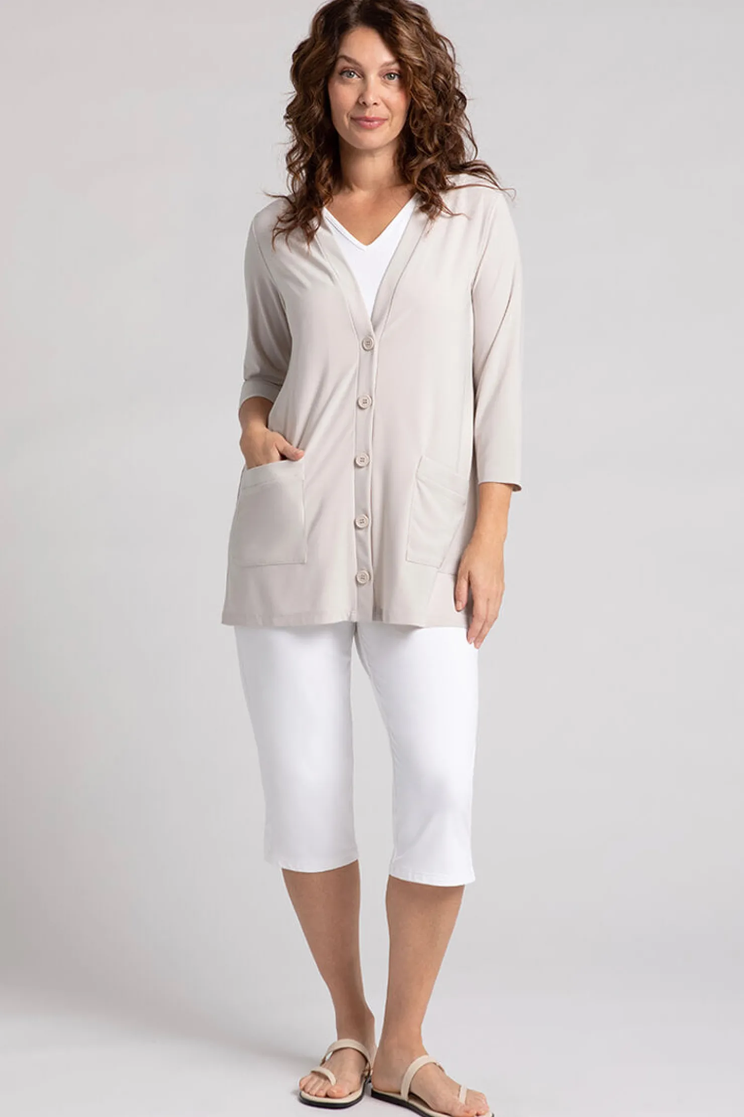 Sympli Sweaters & Cardigans>Classic Button Cardigan Cashew