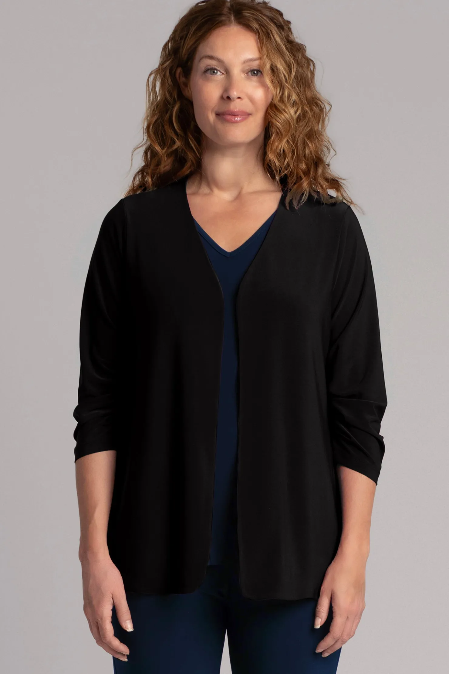 Sympli Sweaters & Cardigans>Classic Jacket with Pleated Sleeves Black