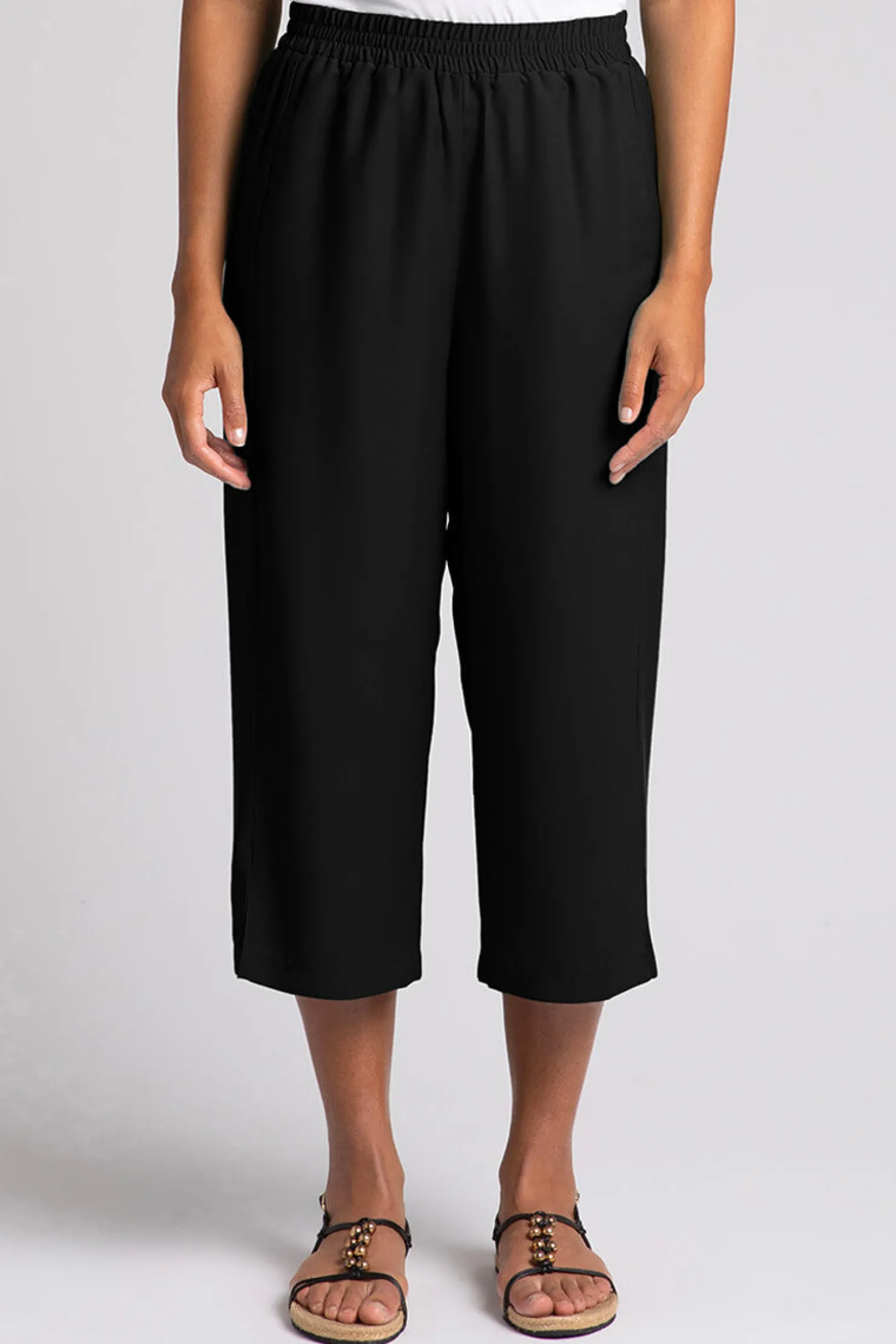 Sympli Bottoms>Convoy Capri Pant Black