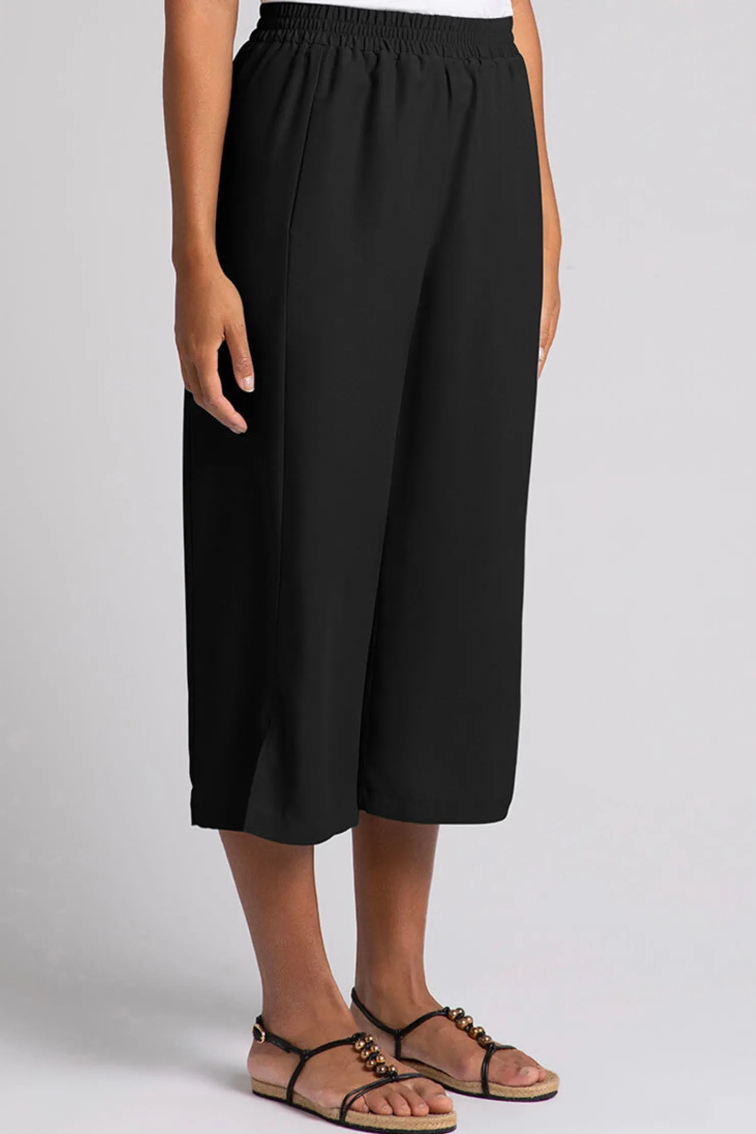 Sympli Bottoms>Convoy Capri Pant Black