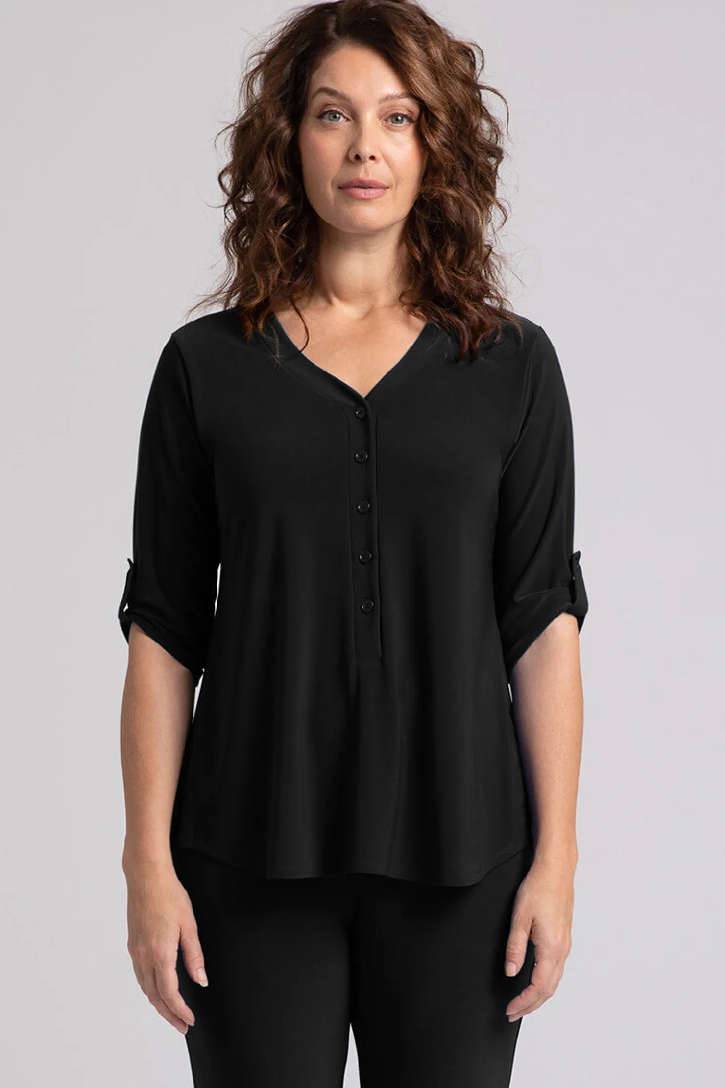 Sympli Tops>Convoy Henley Black