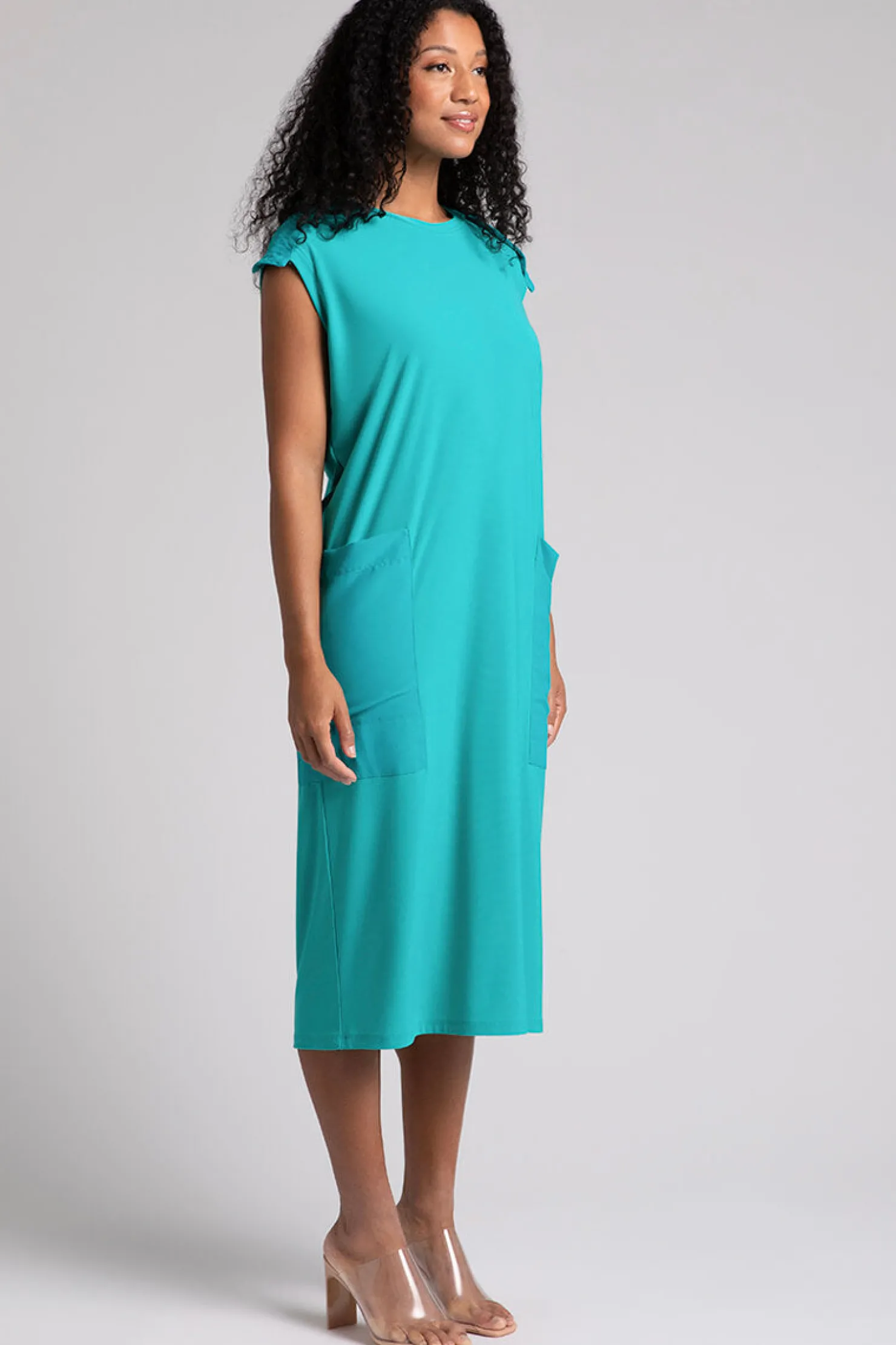 Sympli Dresses>Convoy Patched Sheath Gem