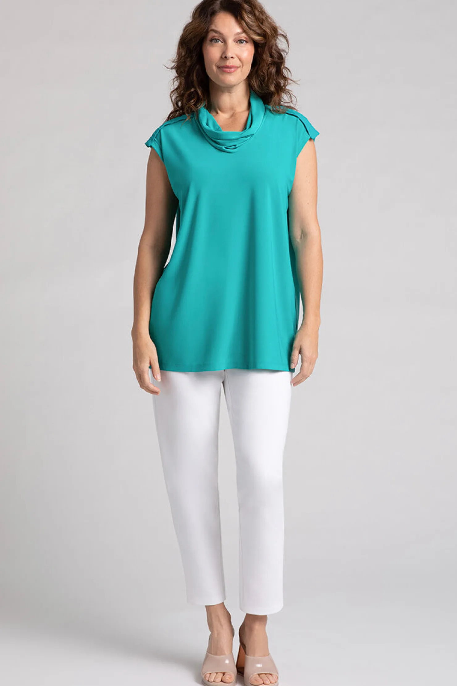 Sympli Tops>Convoy Sleeveless Funnel Gem