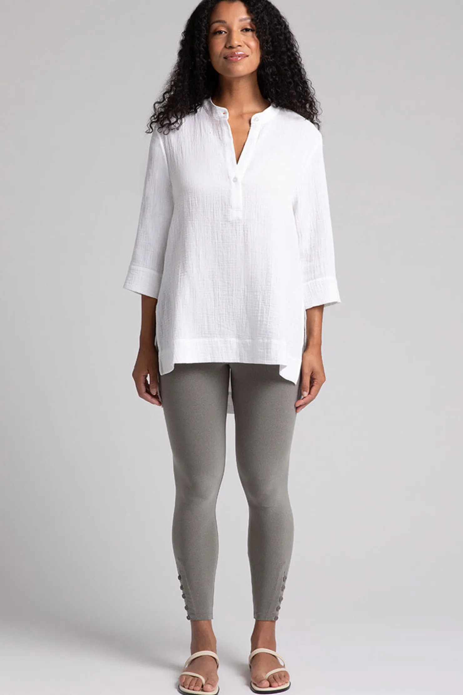 Sympli Tops>Cotton Gauze Overshirt White
