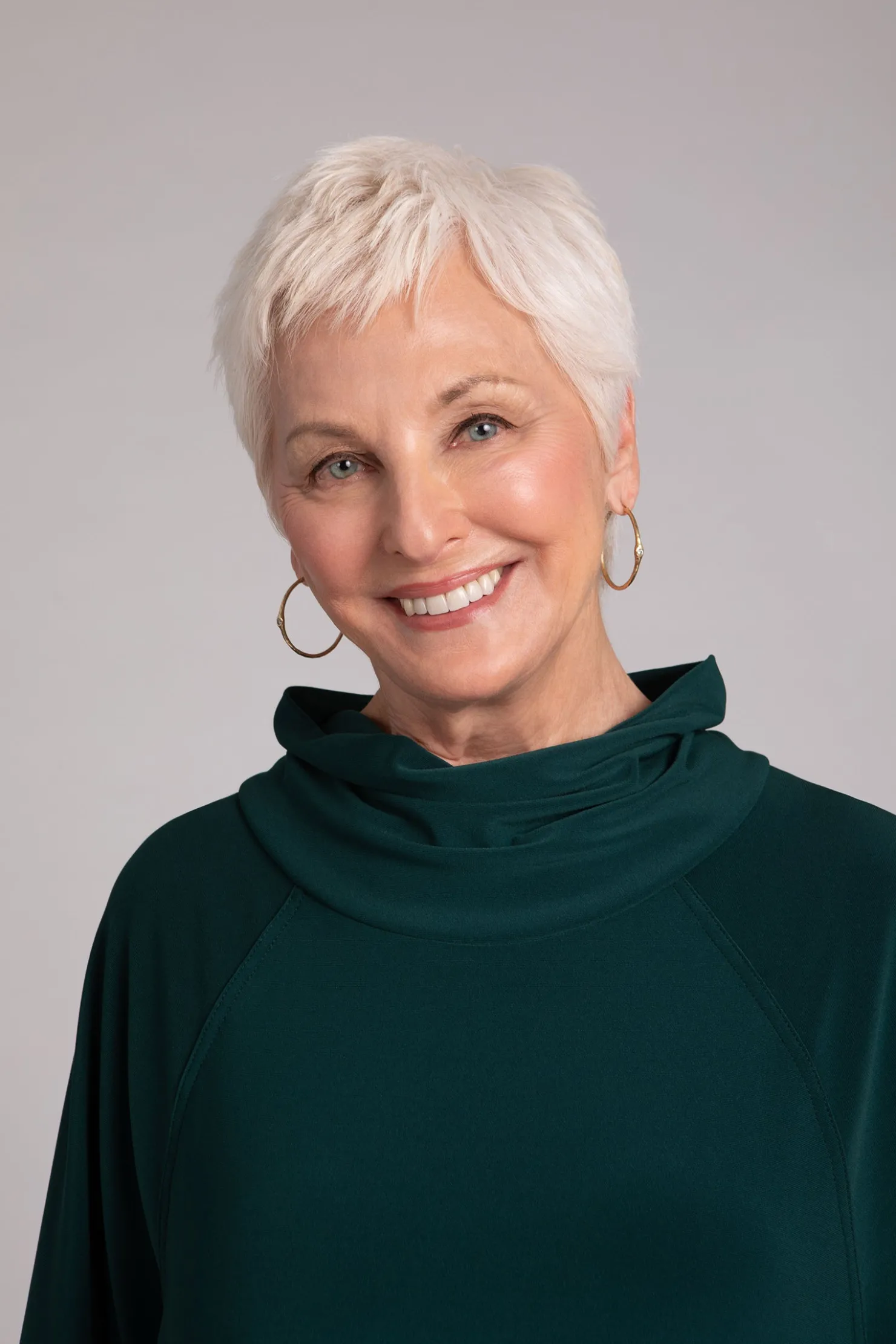Sympli Dresses>Cozy Raglan Funnel Neck Dress Evergreen