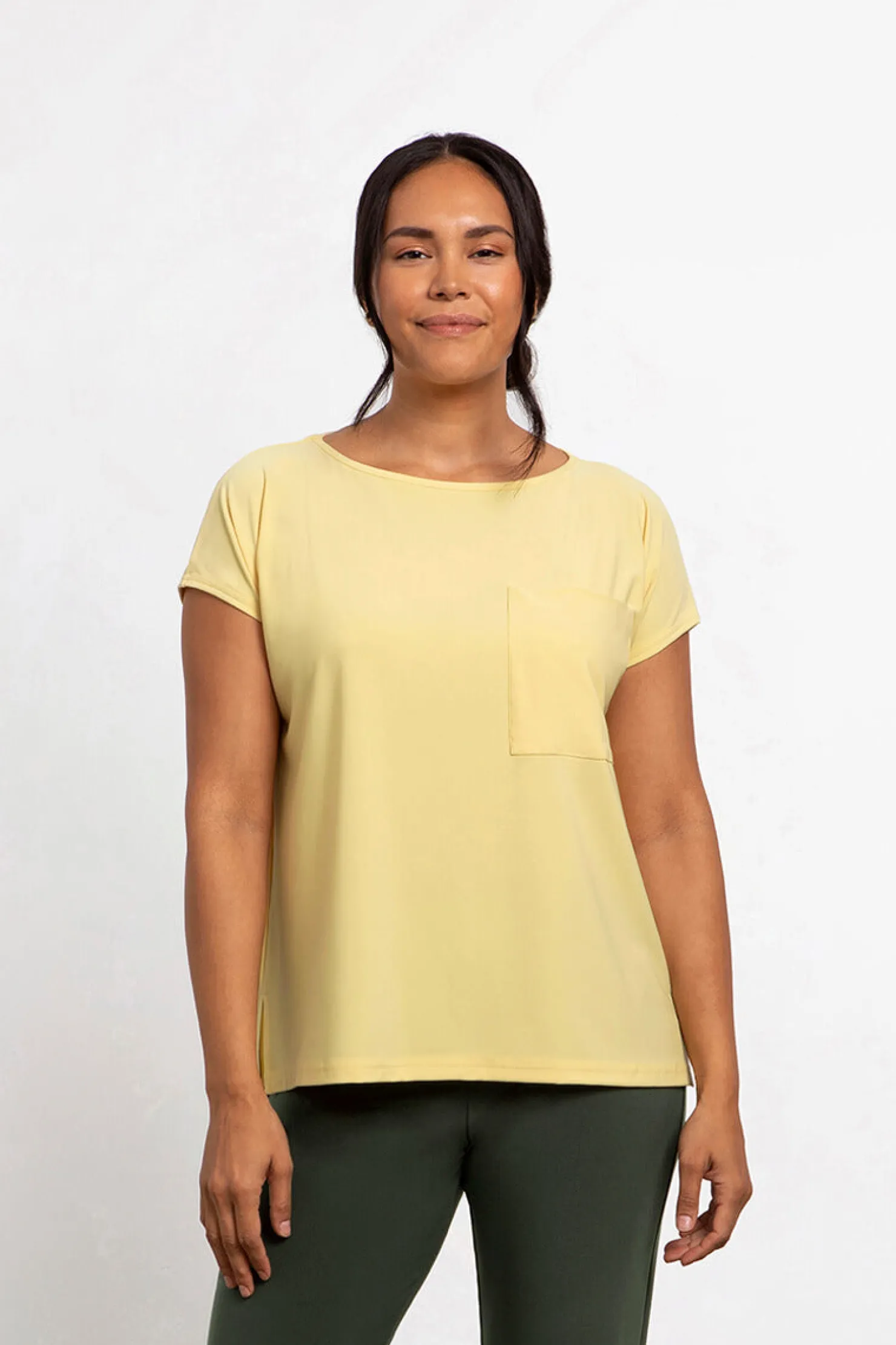 Sympli Tops>Dolman Pocket Top Butter