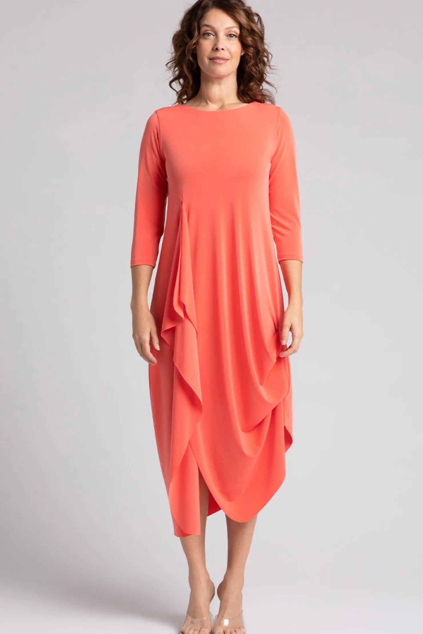 Sympli Dresses>Drama Dress Coral