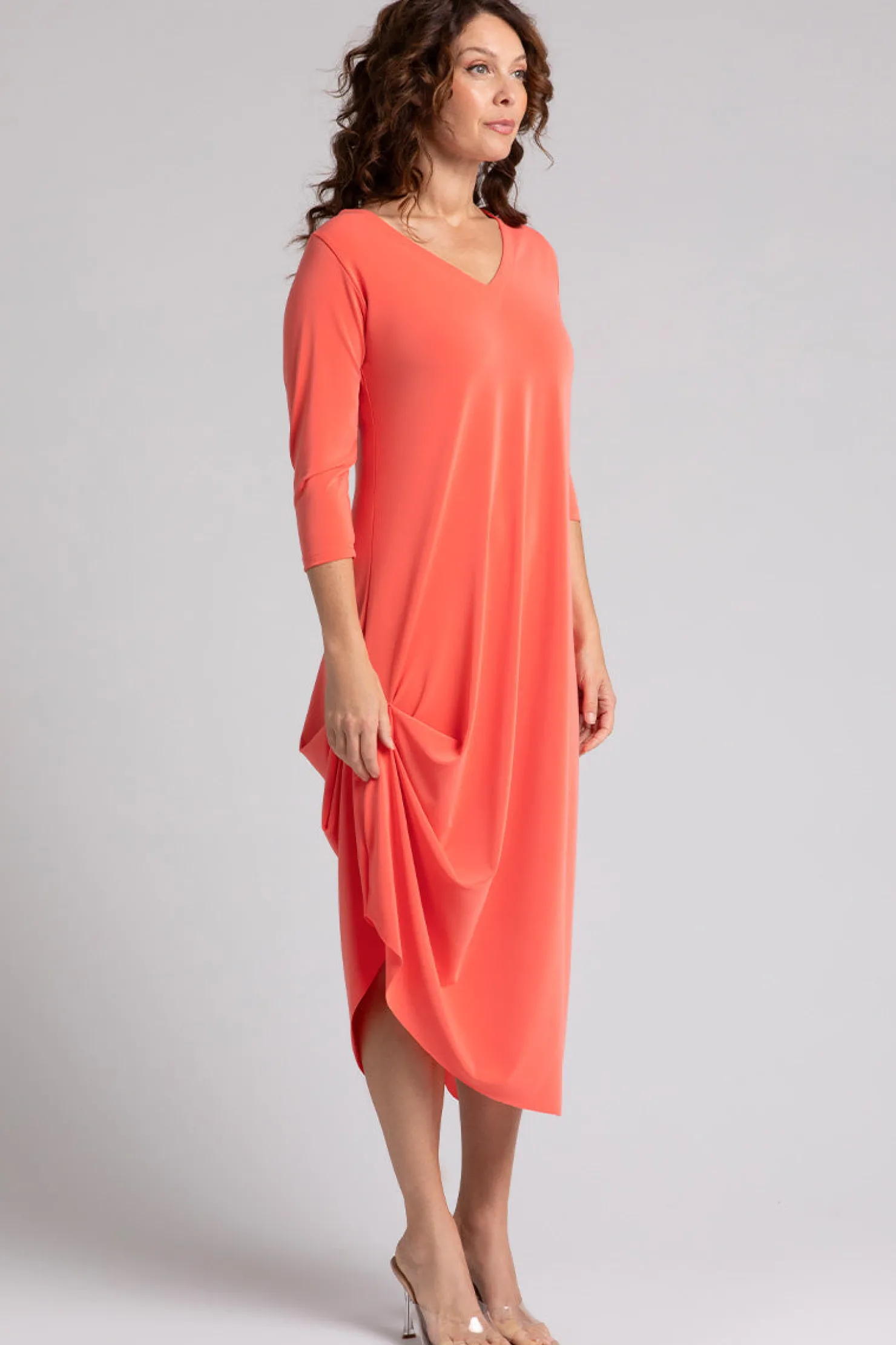 Sympli Dresses>Drama Dress Coral