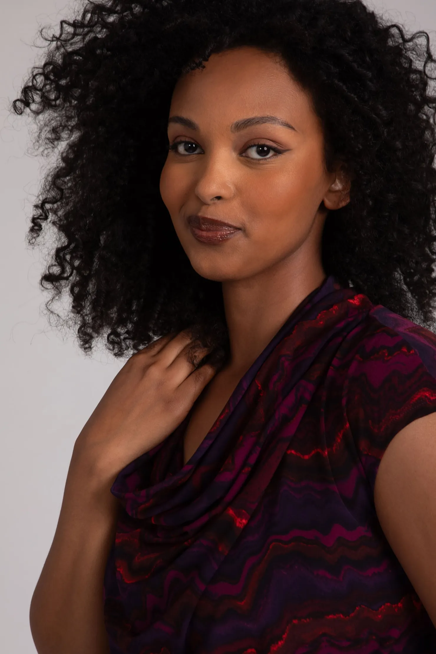 Sympli Tops>Draped Cowl Top Agate
