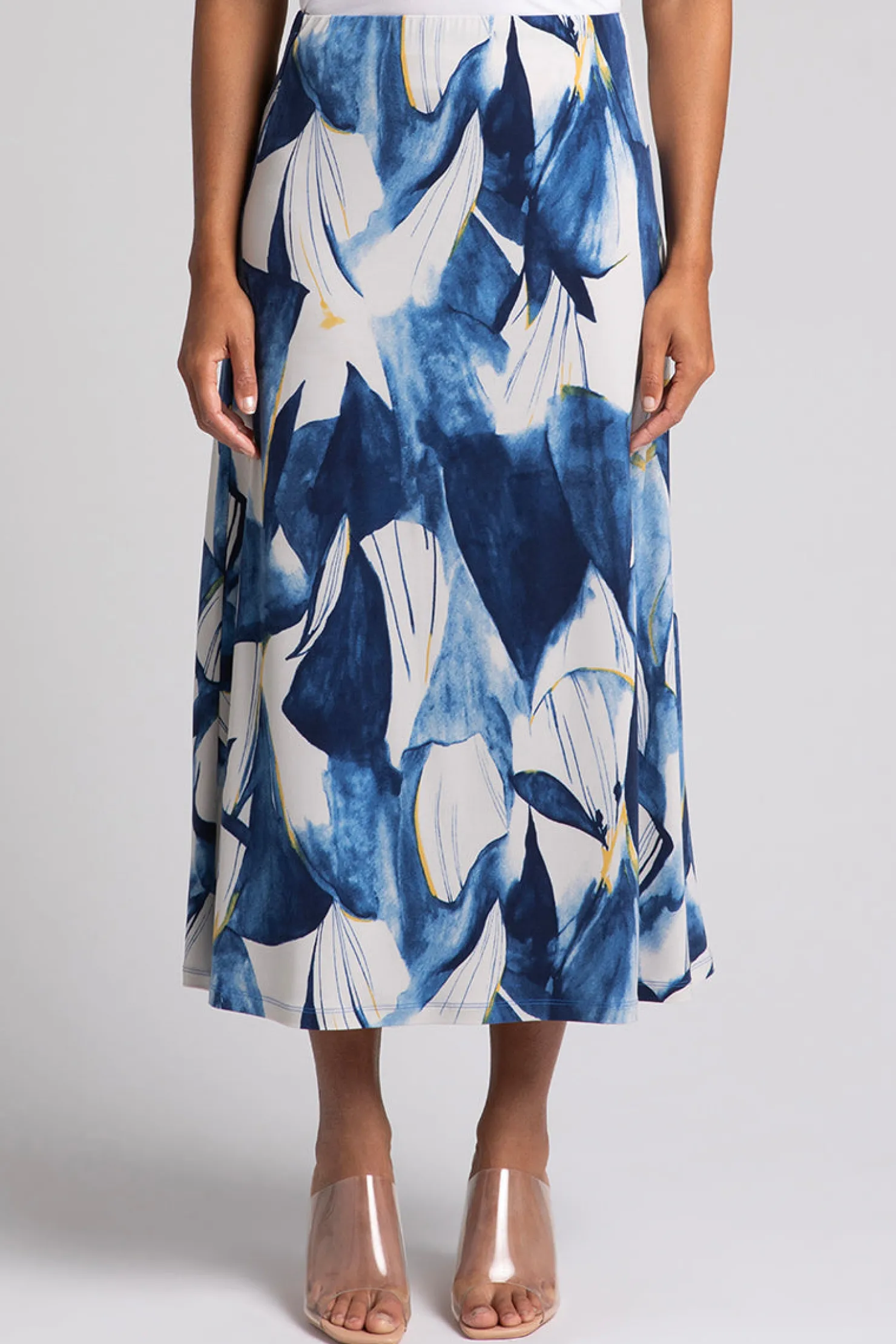 Sympli Bottoms>Essential A-Line Skirt WateryReflections