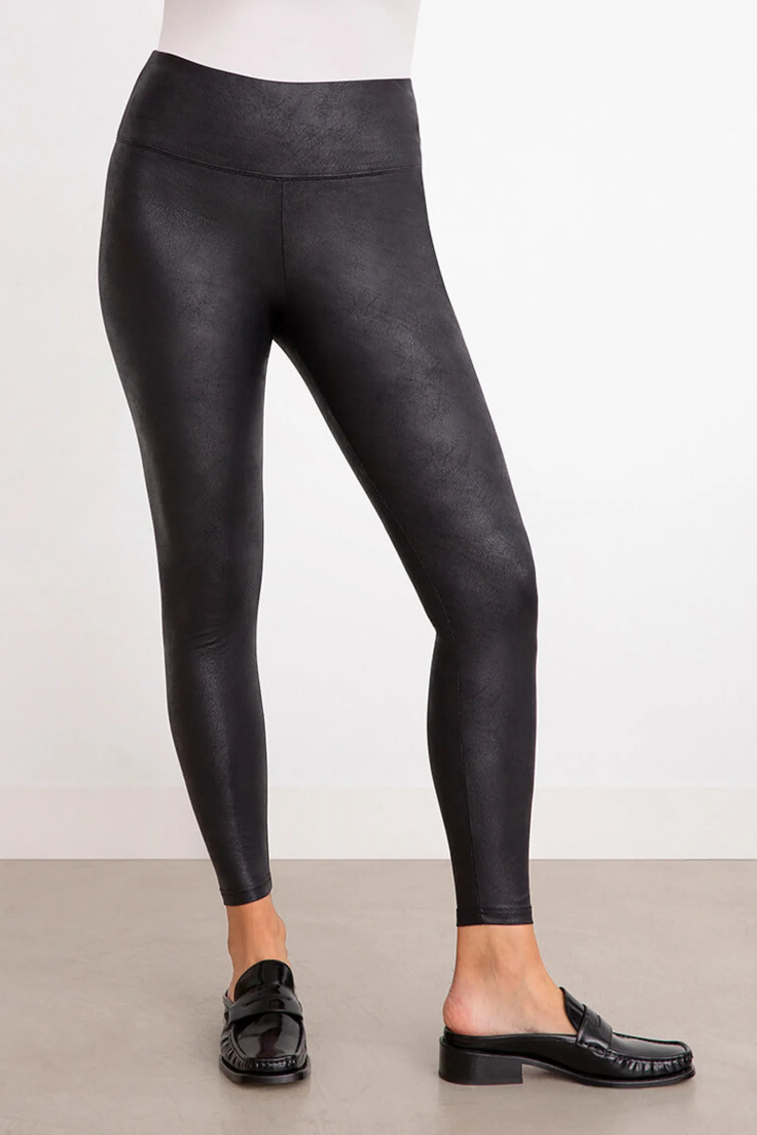 Sympli Bottoms>Faux Leather Legging Onyx