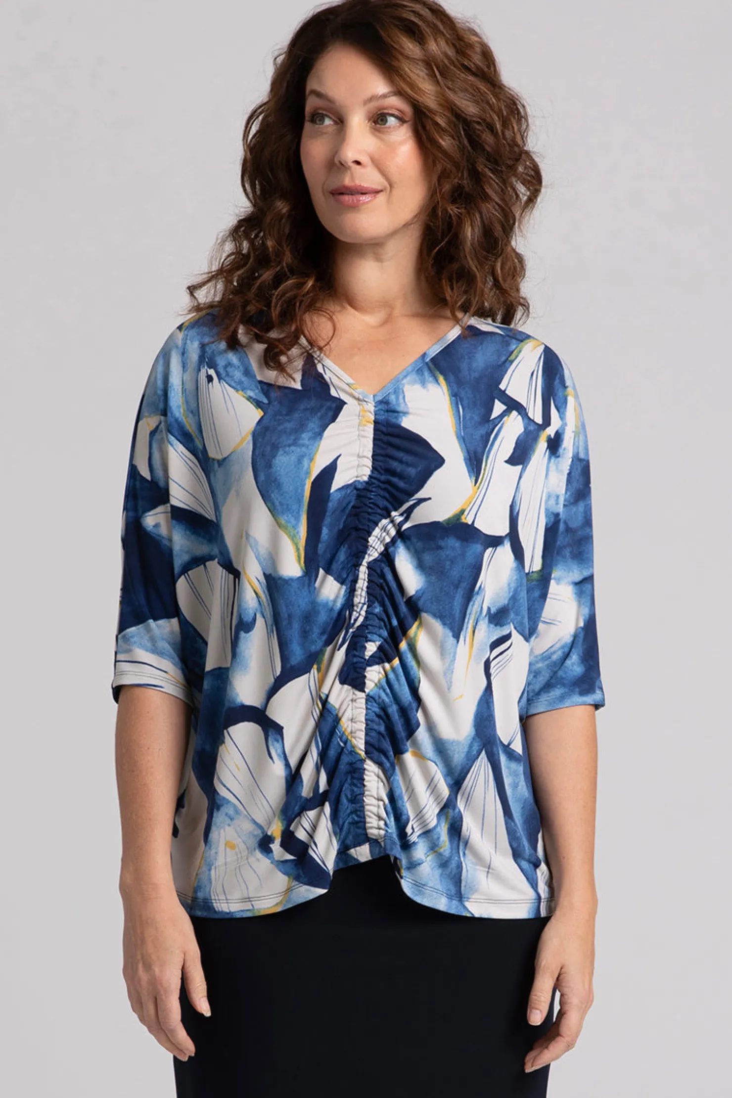 Sympli Tops>Fete Dolman Top WateryReflections