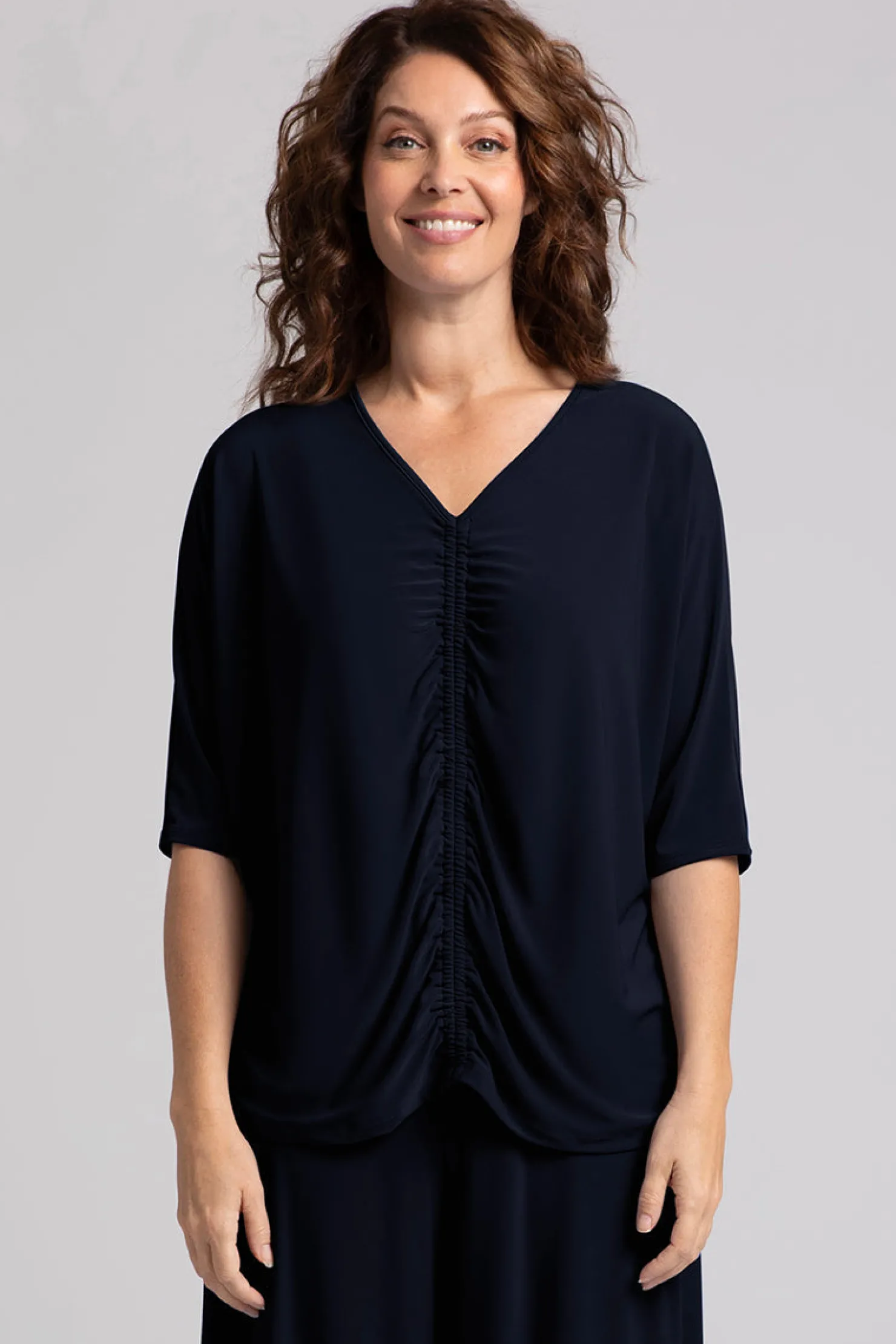 Sympli Tops>Fete Dolman Top Navy