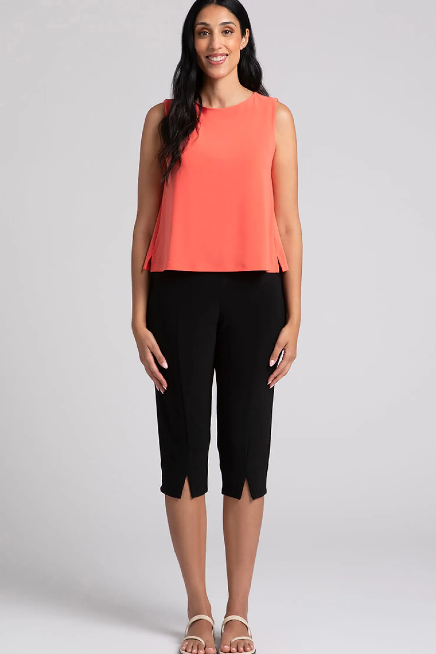 Sympli Tops>Flared Shell Coral