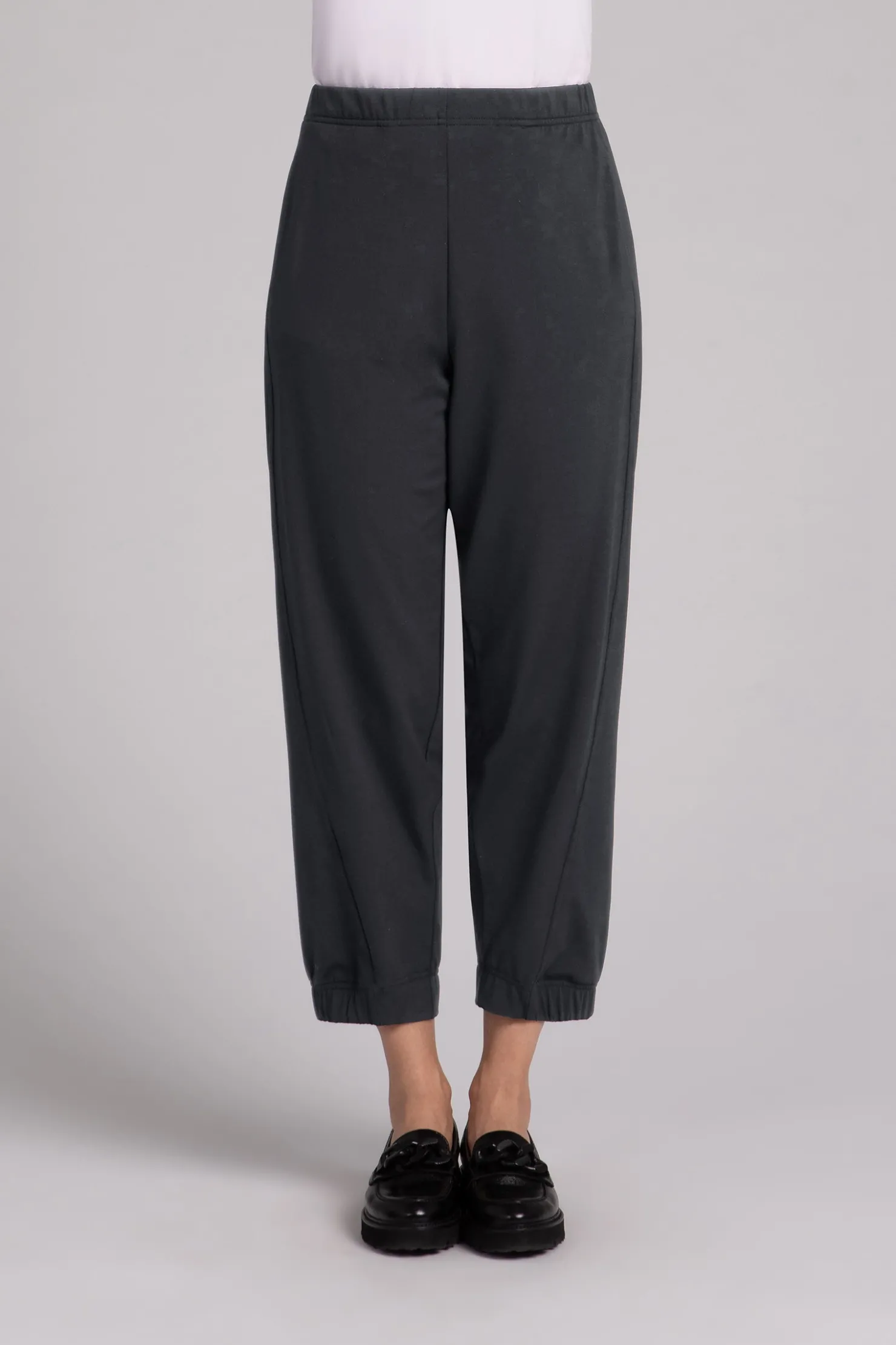 Sympli Bottoms>Fleece Back Jersey Half Cuff Jogger Pant Graphite