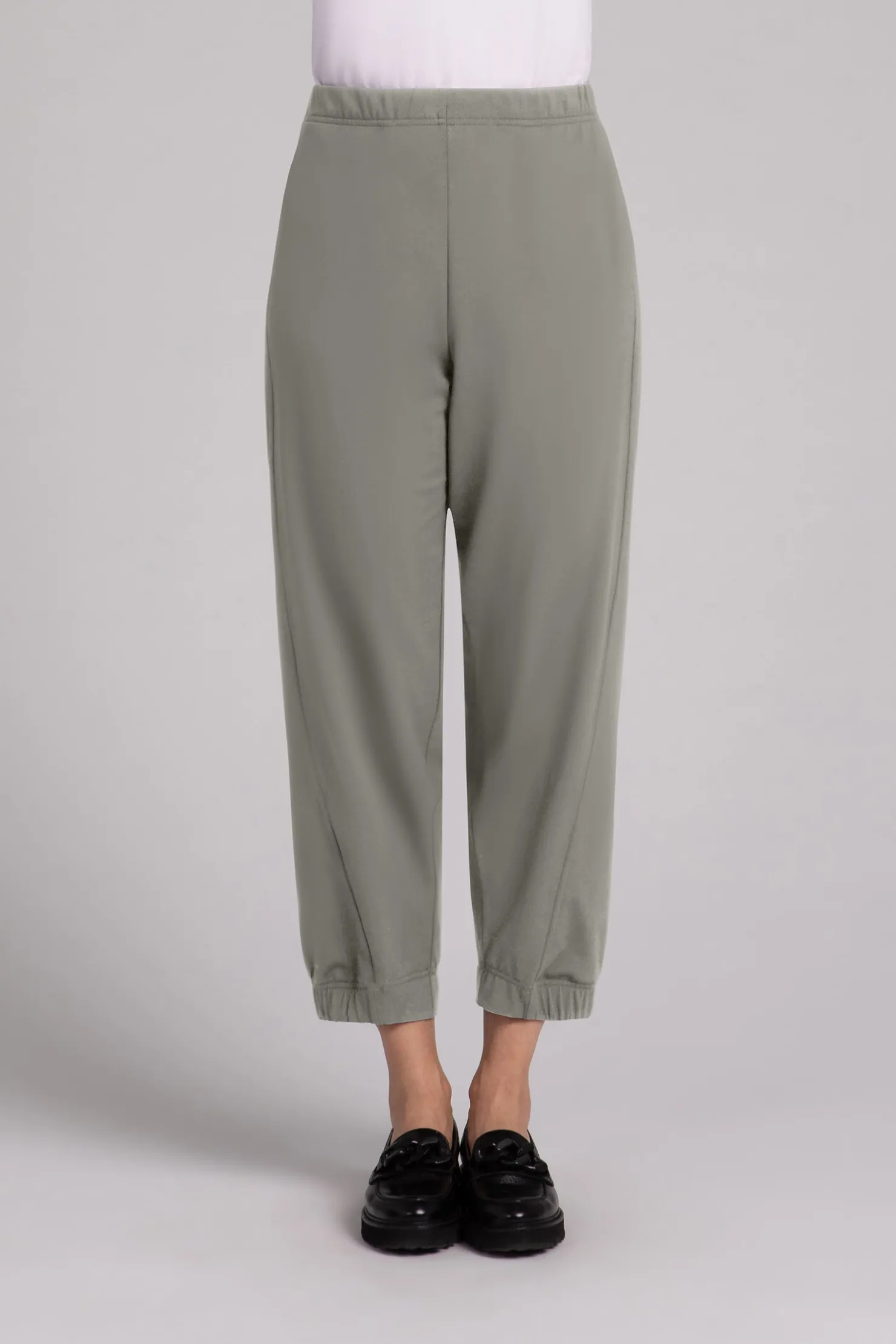 Sympli Bottoms>Fleece Back Jersey Half Cuff Jogger Pant Taupe