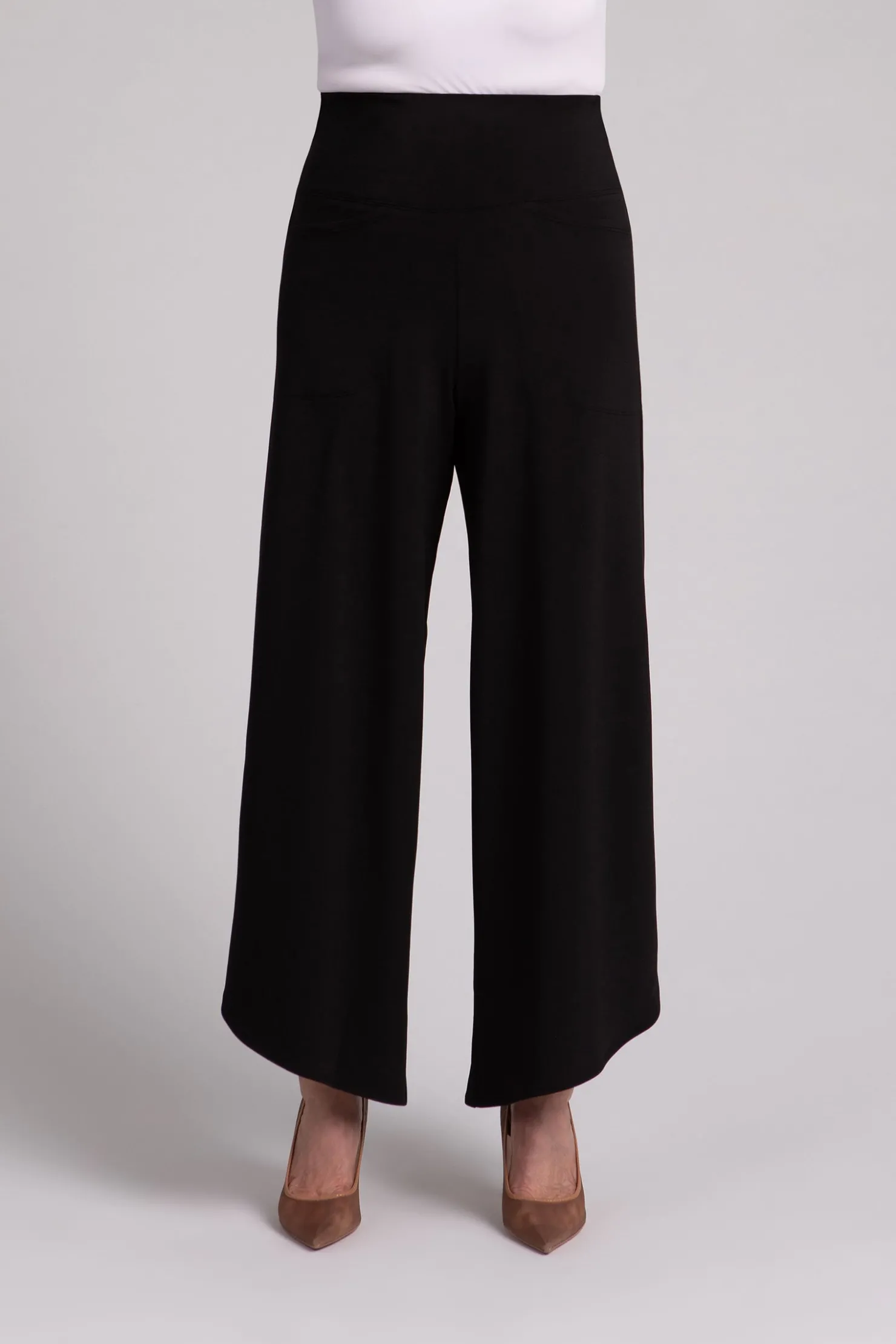 Sympli Bottoms>Fleece Back Jersey J-Hook Full Leg Pant Black