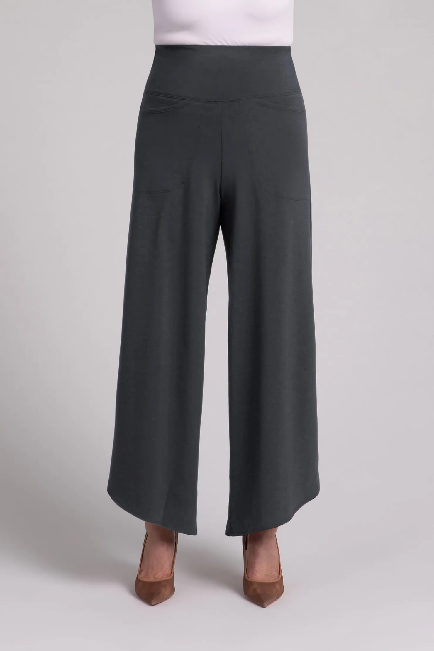 Sympli Bottoms>Fleece Back Jersey J-Hook Full Leg Pant Graphite