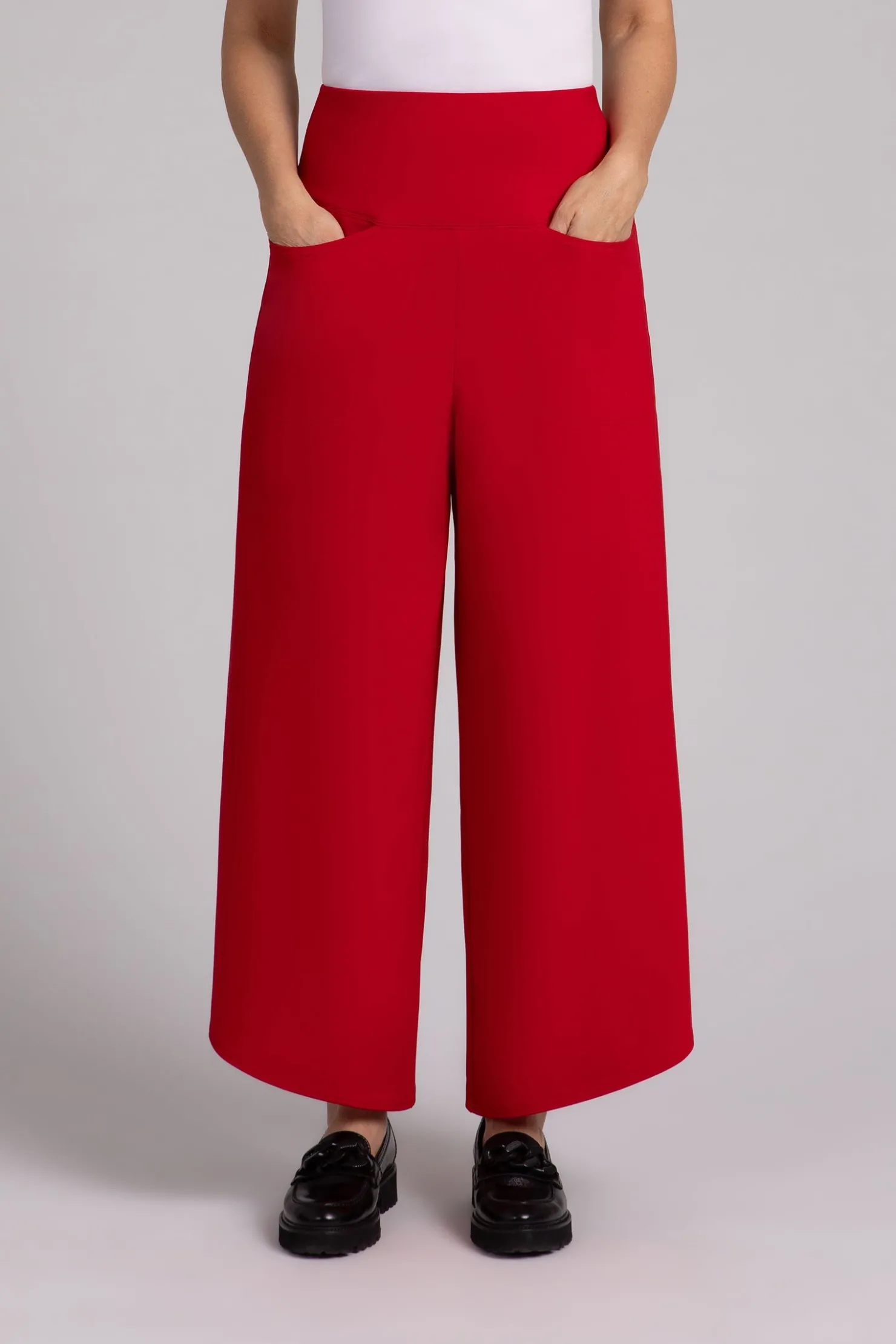 Sympli Bottoms>Fleece Back Jersey J-Hook Full Leg Pant Poppy