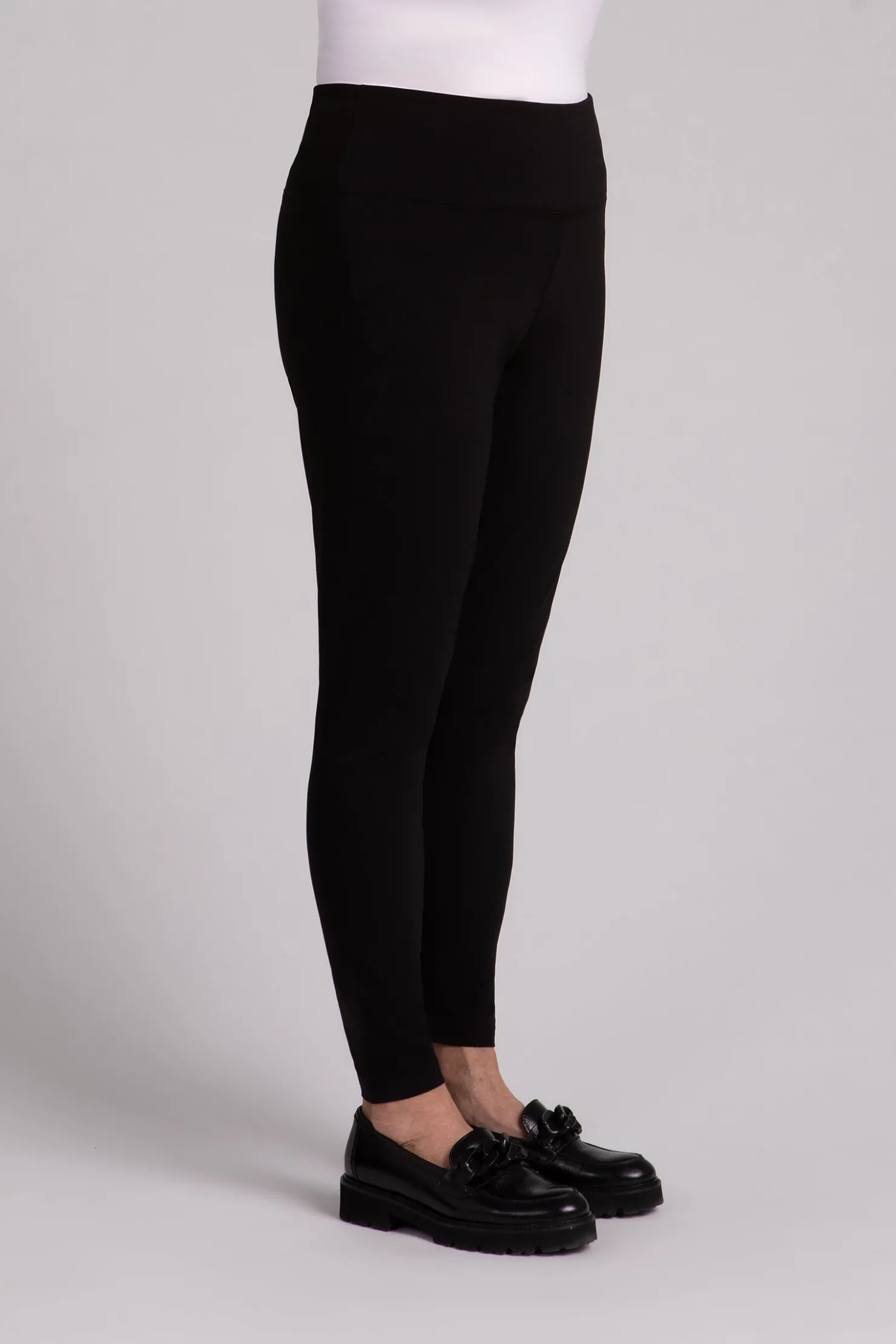 Sympli Bottoms>Fleece Back Jersey Nu Yoke Legging Black