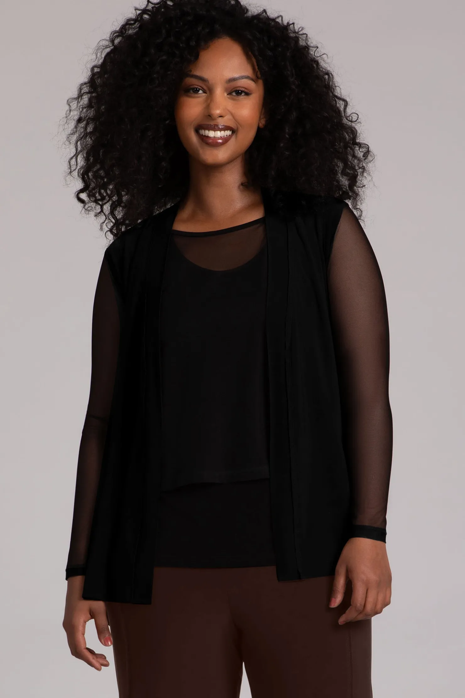 Sympli Jackets & Coats>Flounce Gilet Black