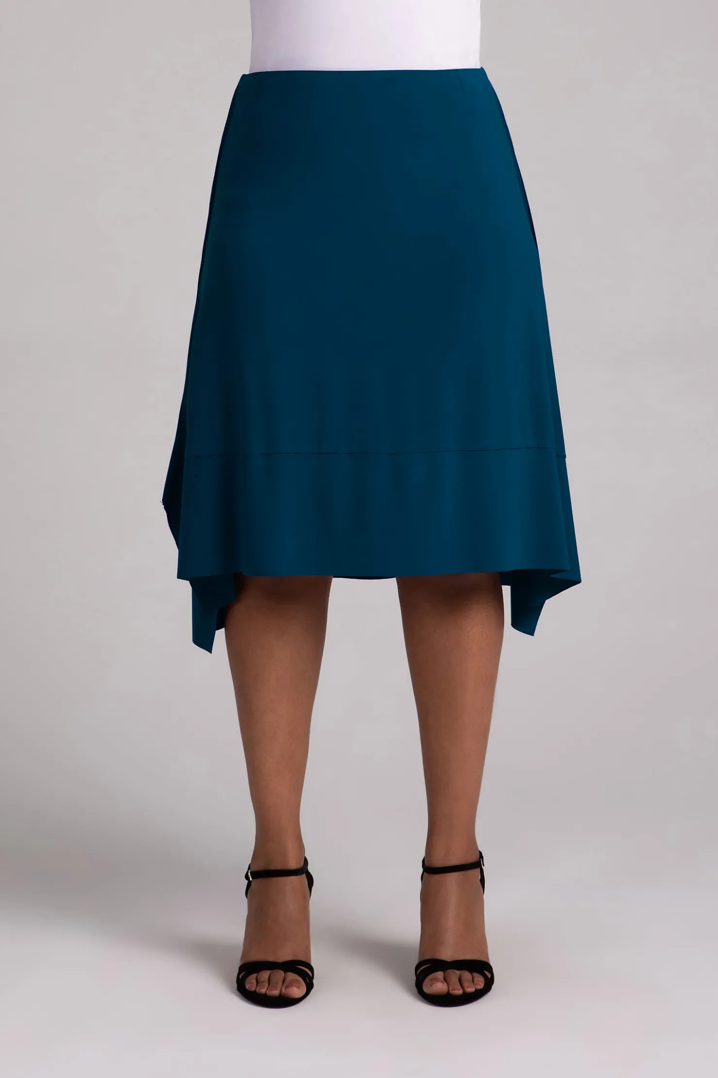 Sympli Bottoms>Flounce Knee Grazer Skirt Atlantis